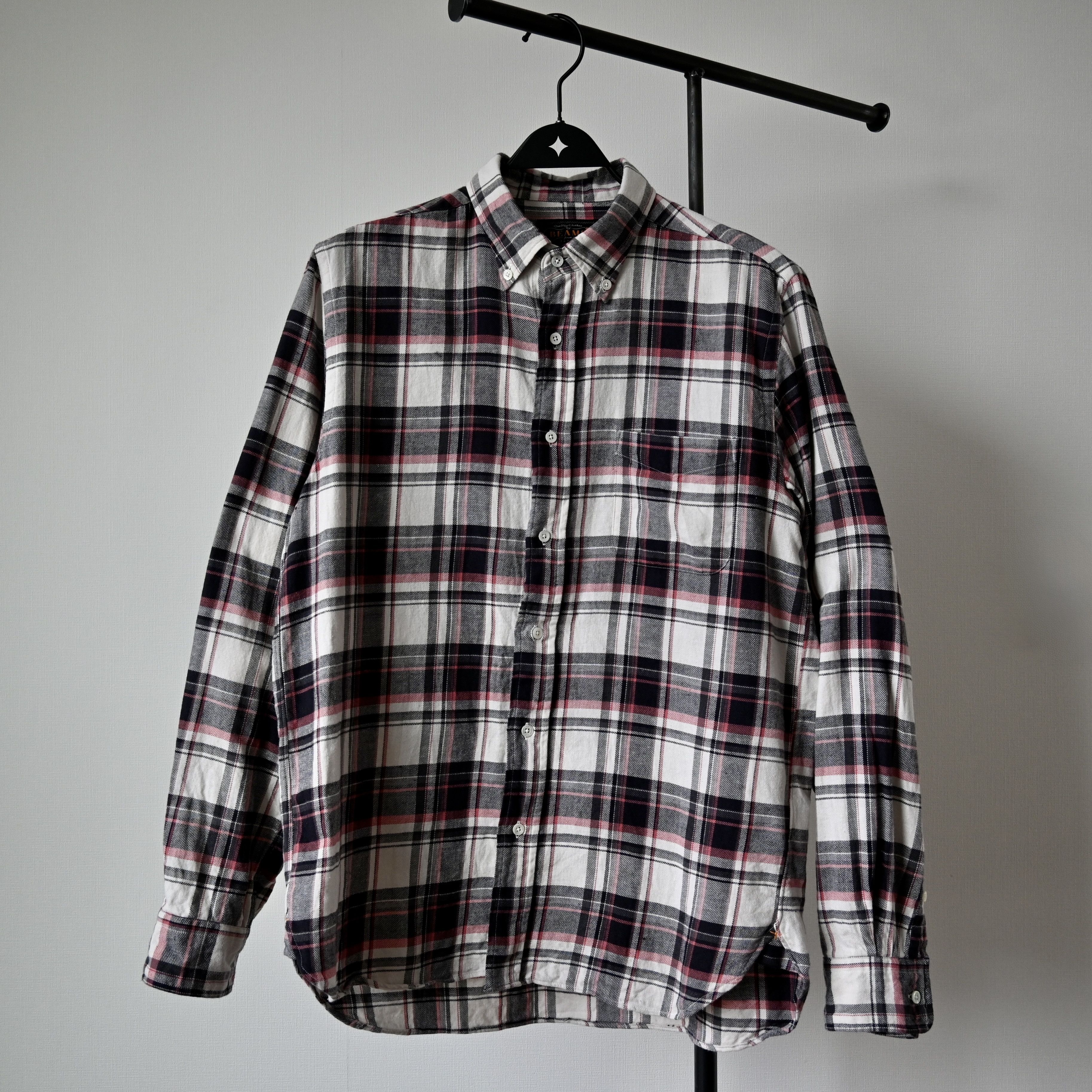 Beams Plus BEAMS Plus 85/15 cotton linen plaid shirt made in Japan Size US M / EU 48-50 / 2 - 2 Thumbnail