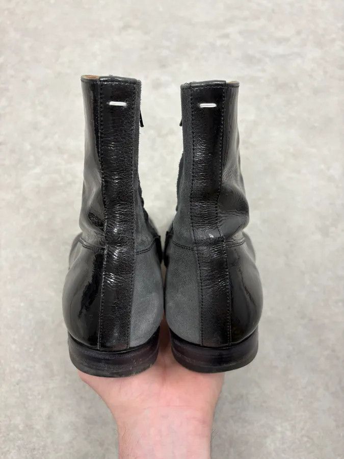 Maison Margiela Maison Margiela Black & Grey Patent Leather Hybrid Boots Size US 10 / EU 43 - 7 Thumbnail