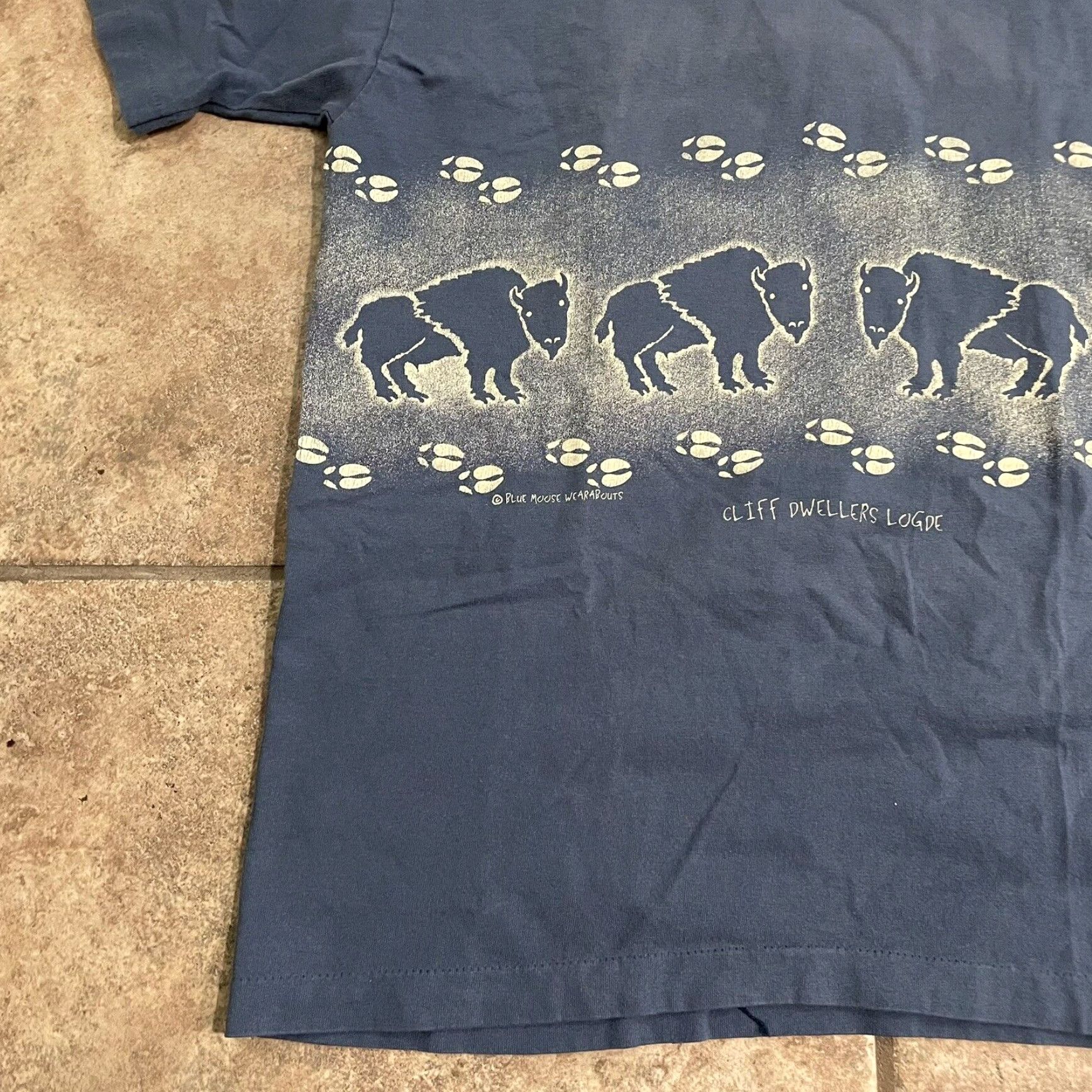 Anvil VINTAGE Anvil Cotton Graphic T-Shirt Mens Large Blue USA Retro Style Size US L / EU 52-54 / 3 - 3 Thumbnail