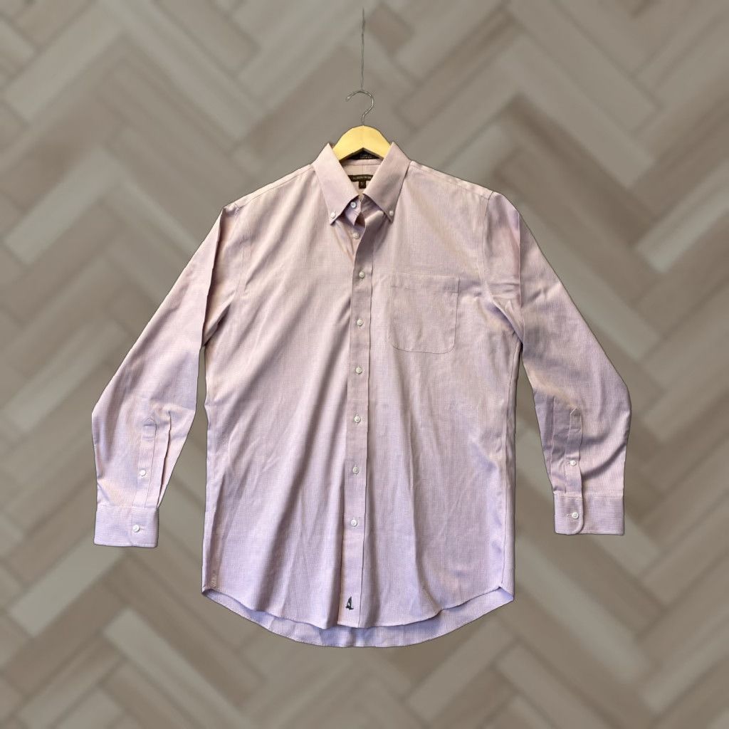 Nordstrom VINTAGE Nordstrom Men's Dress Shirt Cotton Pink Long Sleeve Business Wedding Formal 15.5 Size 40R - 1 Thumbnail