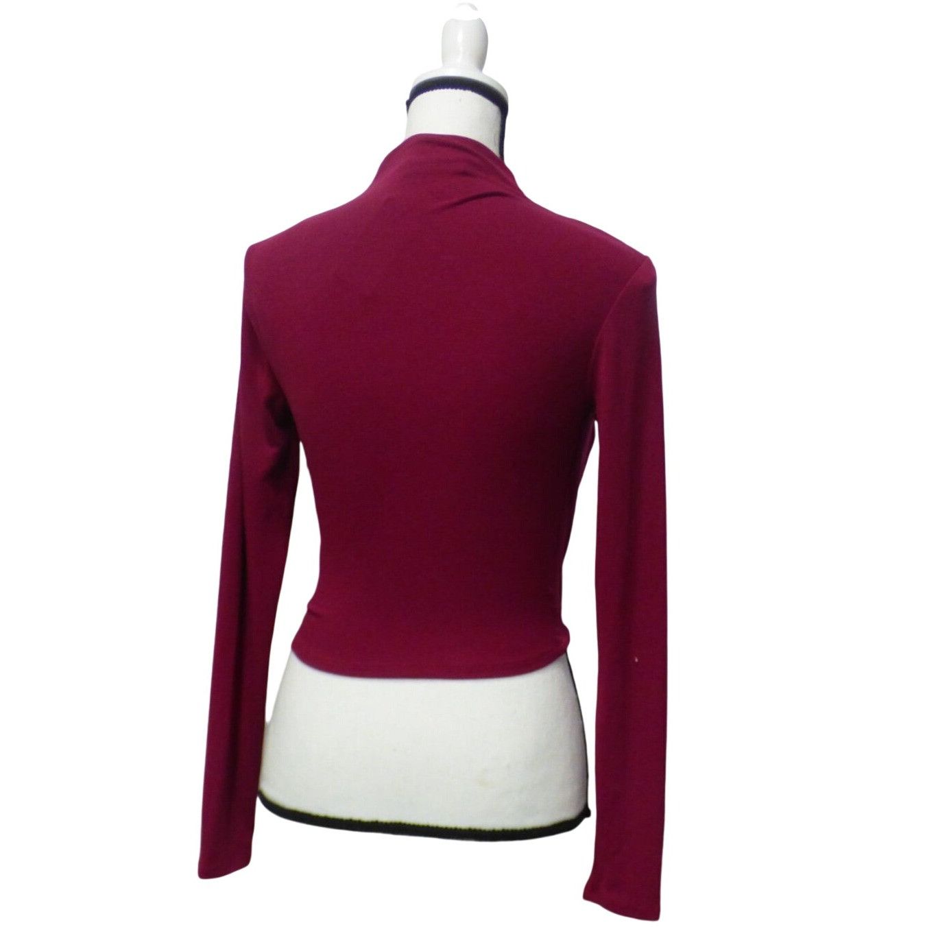 ASTR The Label ASTR Asymmetrical Pleated Cutout Mock Neck Sweater Top, Berr Size S / US 4 / IT 40 - 5 Thumbnail