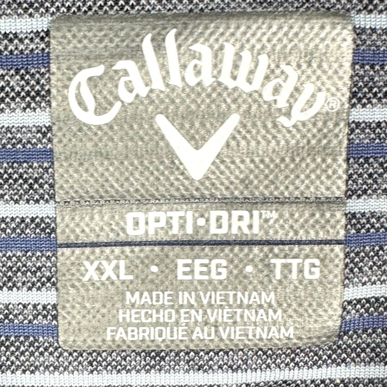 Callaway Callaway Polo Shirt Mens 2XL Gray/Blue Striped Opti-Dri Golf Polo Shirt Mens Athletic Polo Shirt Size US XXL / EU 58 / 5 - 4 Thumbnail