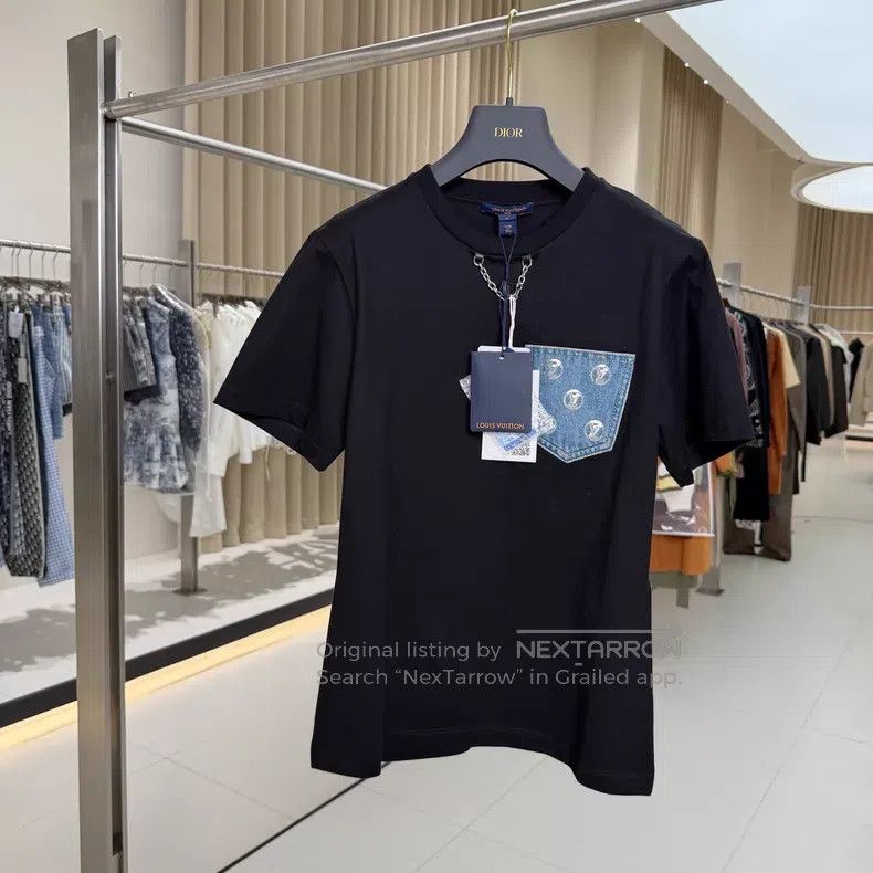 Louis Vuitton Louis Vuitton 26 Black Denim Pocket Short Sleeve Size US M / EU 48-50 / 2 - 1 Thumbnail