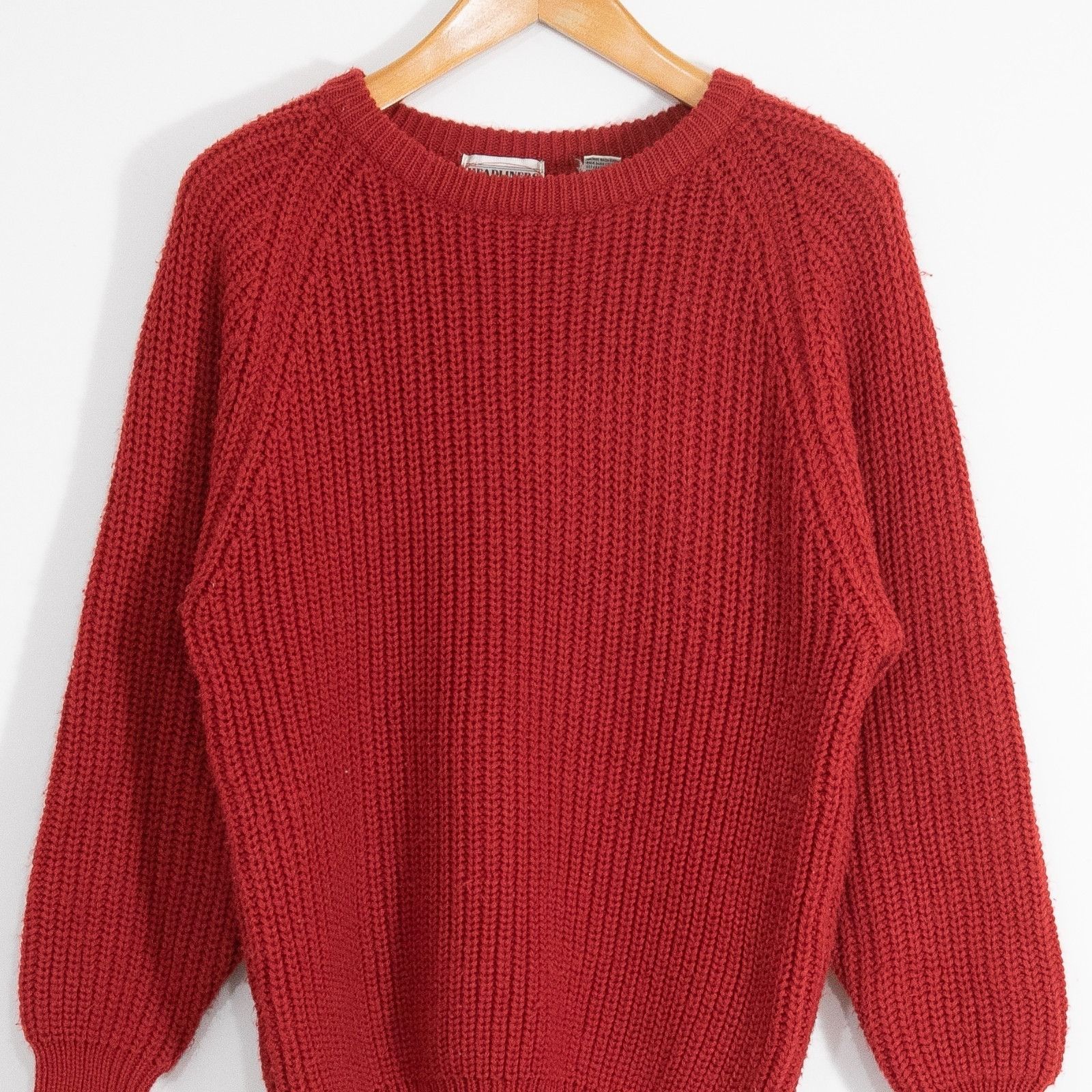 Vintage Vintage 90s Acrylic Ribbed Sweater Medium - Raglan Crewneck Size US XL / EU 56 / 4 - 2 Thumbnail