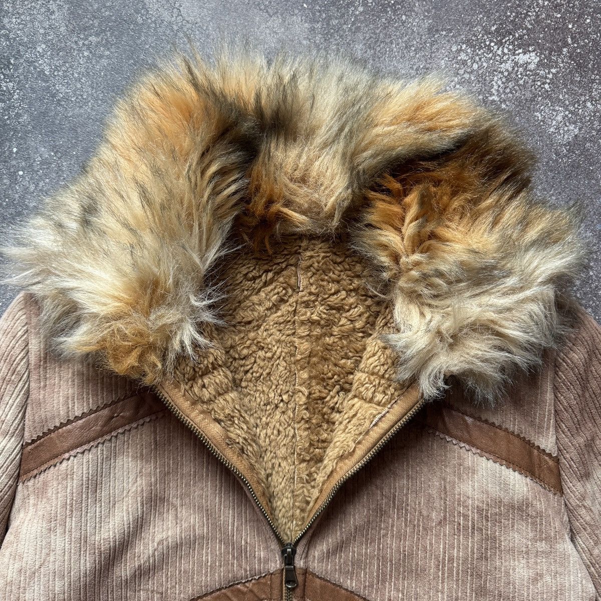 20471120 Y2K Vintage Faux Fur Aviator Shearling Cropped Jacket Size M / US 6-8 / IT 42-44 - 7 Thumbnail