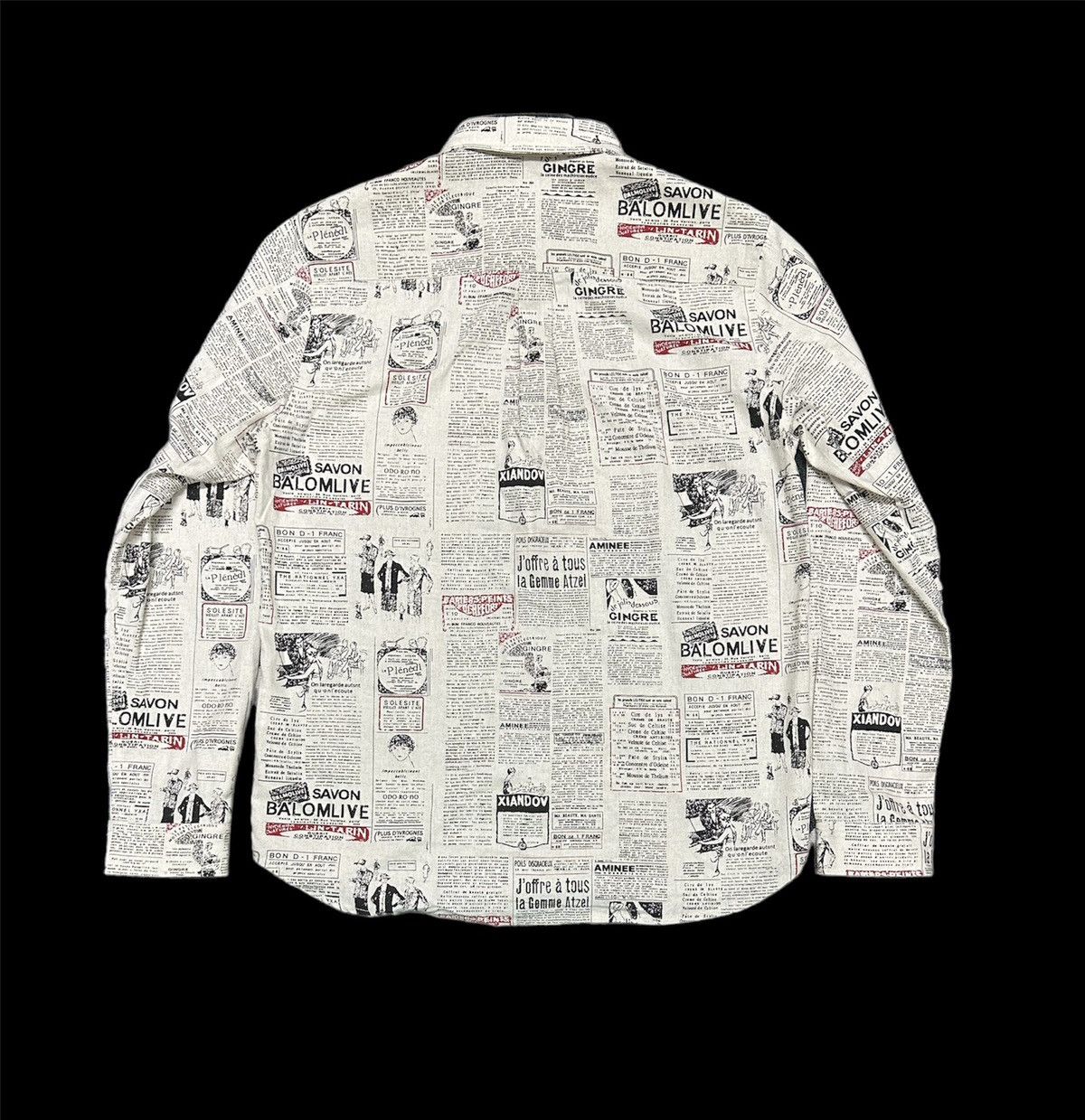 Vintage Temptation long sleeve shirt overprint newspaper Size US M / EU 48-50 / 2 - 2 Thumbnail