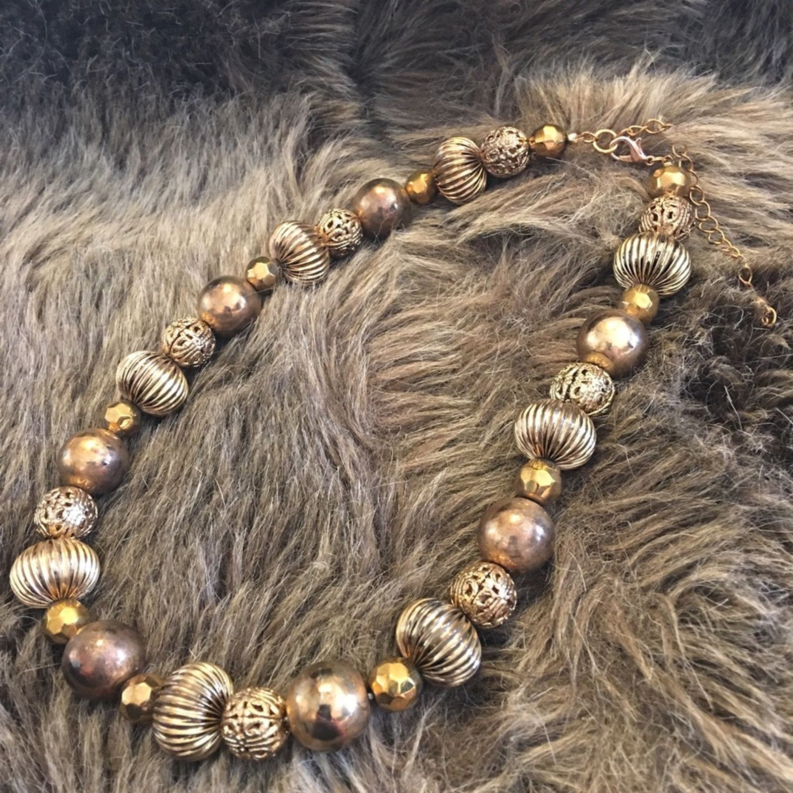 Jewelry Antique gold tone filigree bead choker necklace Size ONE SIZE - 7 Thumbnail