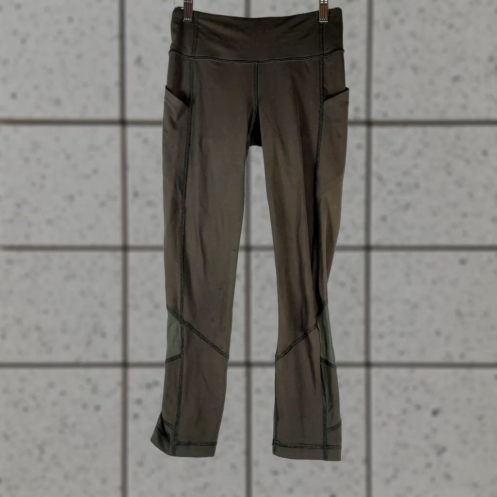 Lululemon VINTAGE Lululemon Fast and Free Leggings Women Size 2 Green Nulux Crop Yoga Pants Size 26" / US 2 / IT 38 - 1 Thumbnail