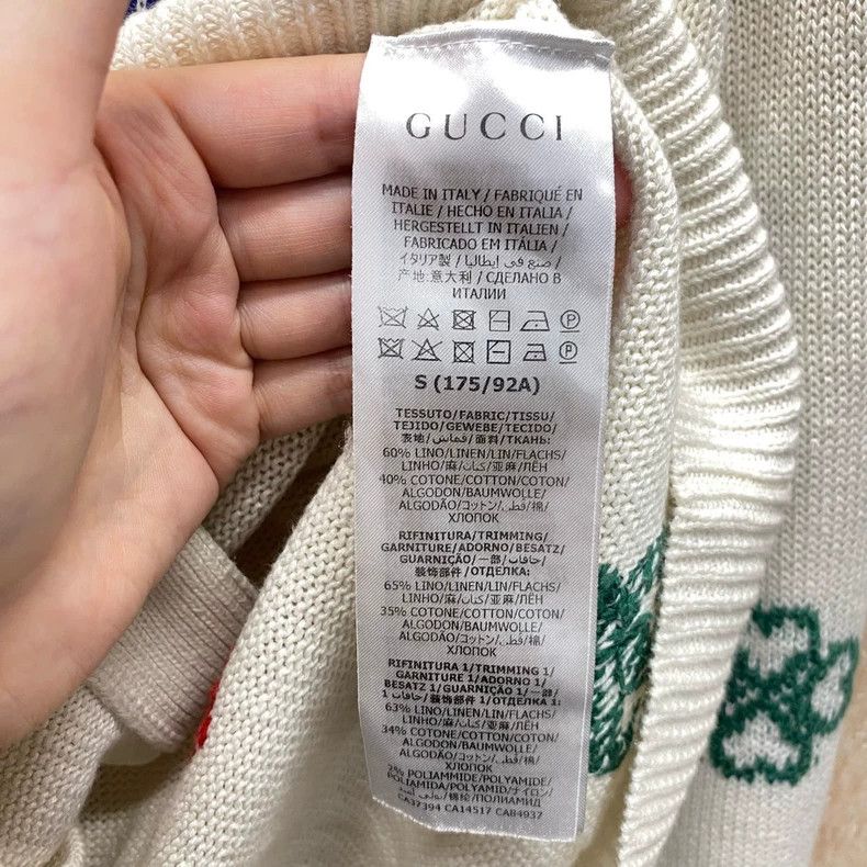Gucci Gucci Beige symbol love jacquand knitted cardigan jacket 25 Size S / US 4 / IT 40 - 4 Thumbnail