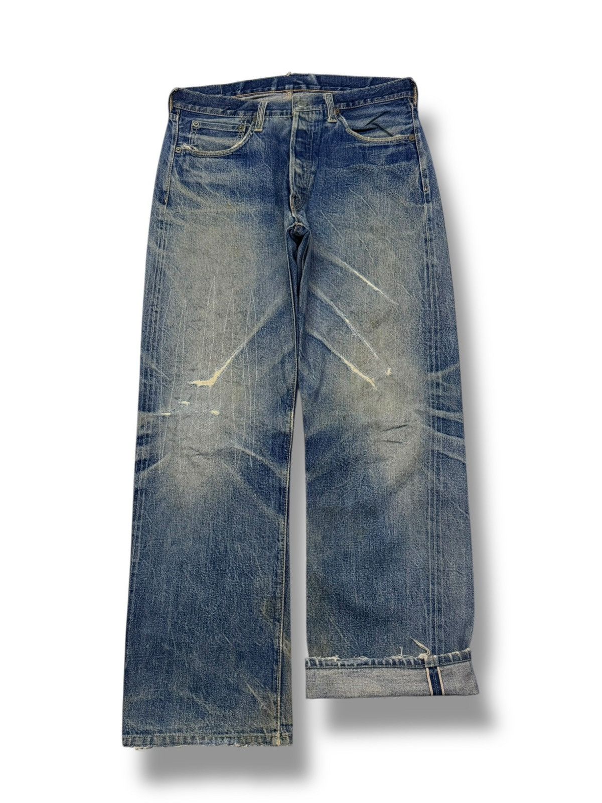 The Real McCoy's Vintage 90s Joe McCoys & Co Selvedge Denim Japan | 1940s W32 Size US 32 / EU 48 - 2 Thumbnail