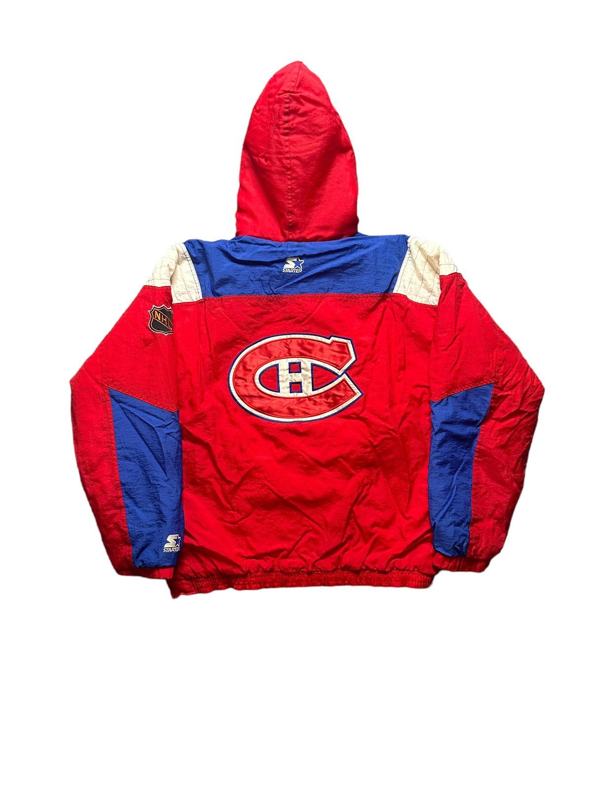 image of Nhl x Starter Vintage Montreal Canadiens Starter Jacket in Blue White Red, Men's (Size XL)