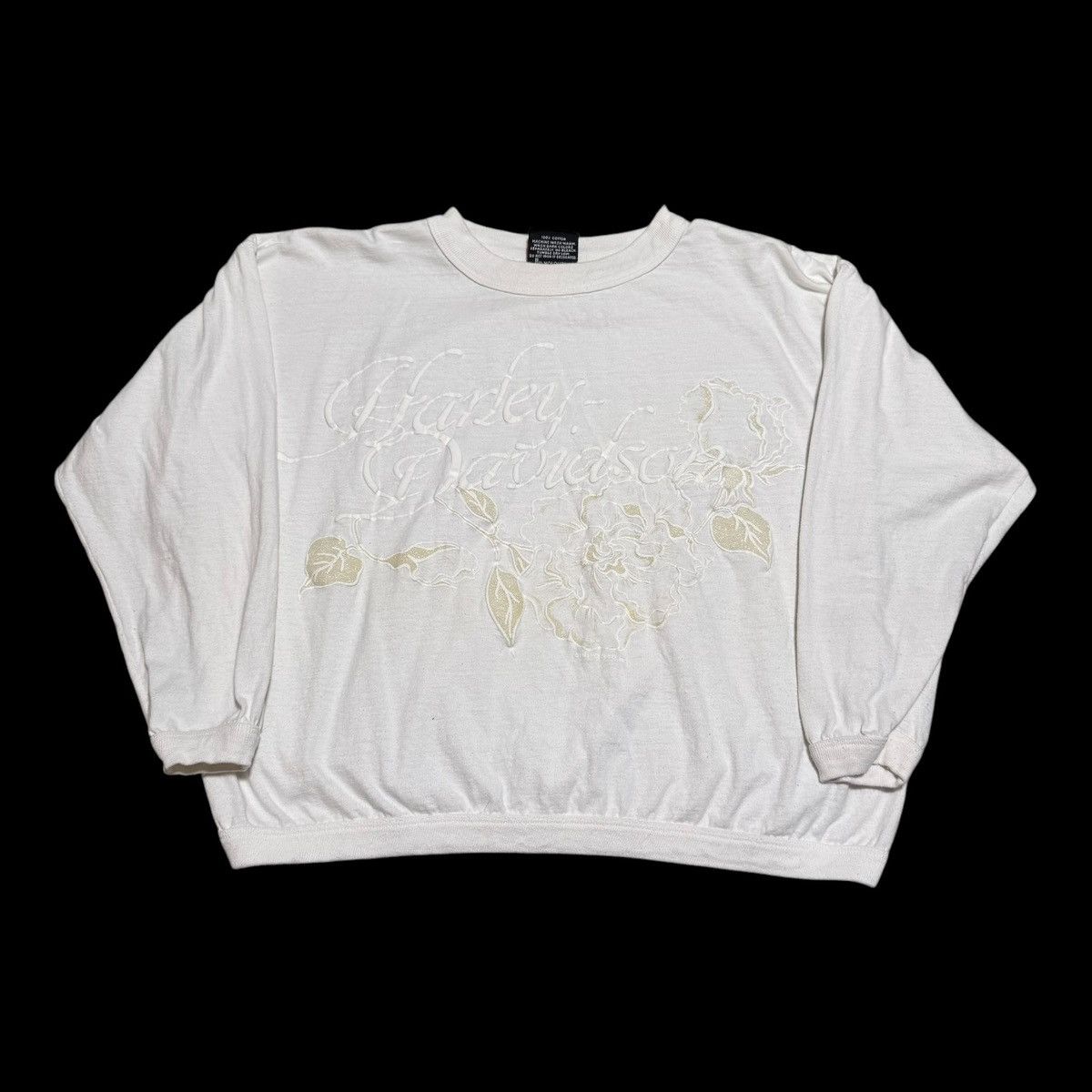 Harley Davidson × Vintage 1991 Harley Davidson Floral Lightweight Sweatshirt Boxy M Size M / US 6-8 / IT 42-44 - 1 Thumbnail