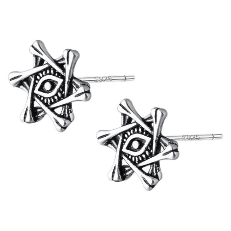 Jewelry All-seeing Eye Retro Earrings One Pairs Chrome Jewelry Size ONE SIZE - 5 Thumbnail