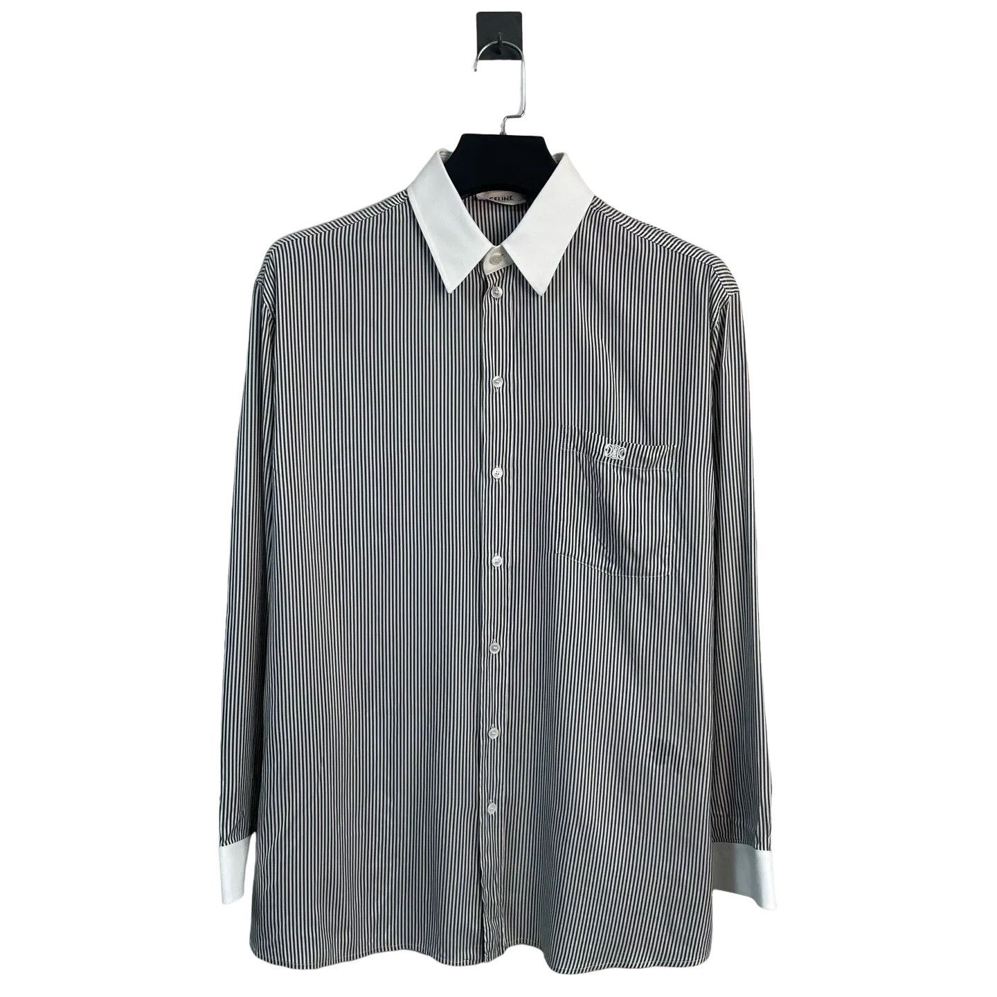 Celine CELINE Striped Button Up Shirt Size M Size US M / EU 48-50 / 2 - 1 Thumbnail