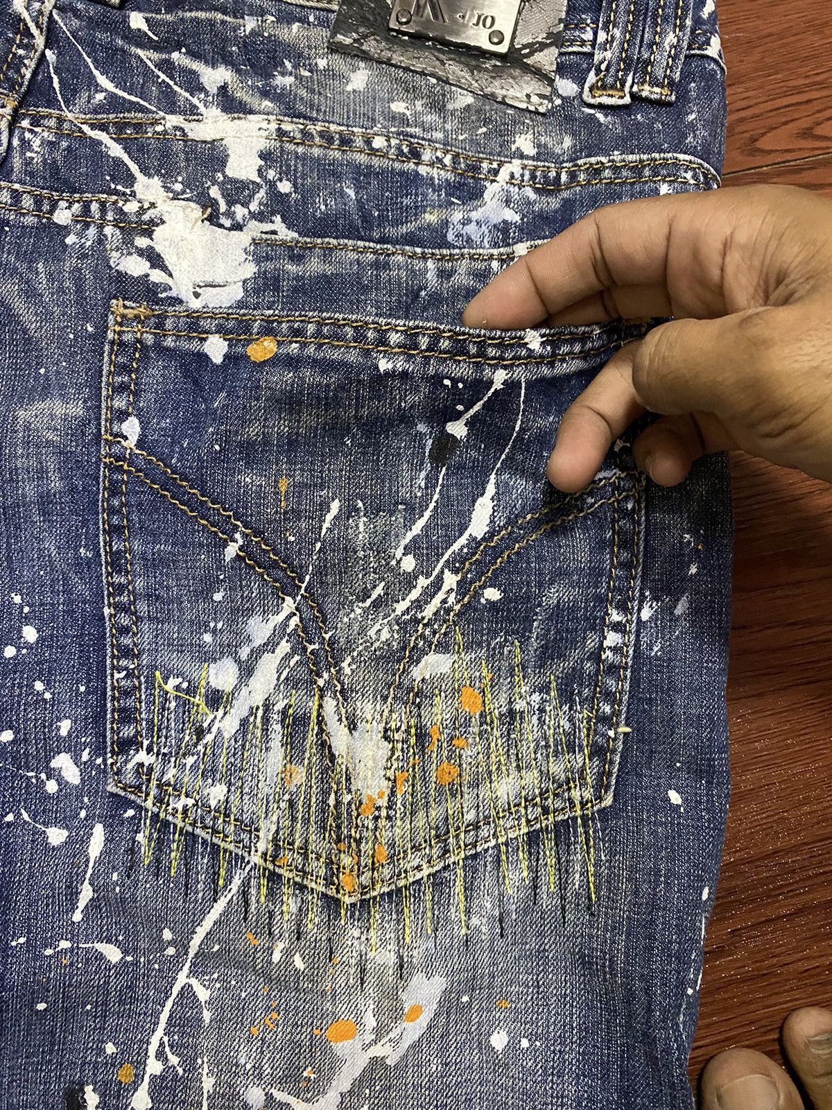 Japanese Brand Vintage Japanese Brands Paint Splatter Jeans Size US 38 / EU 54 - 16 Thumbnail