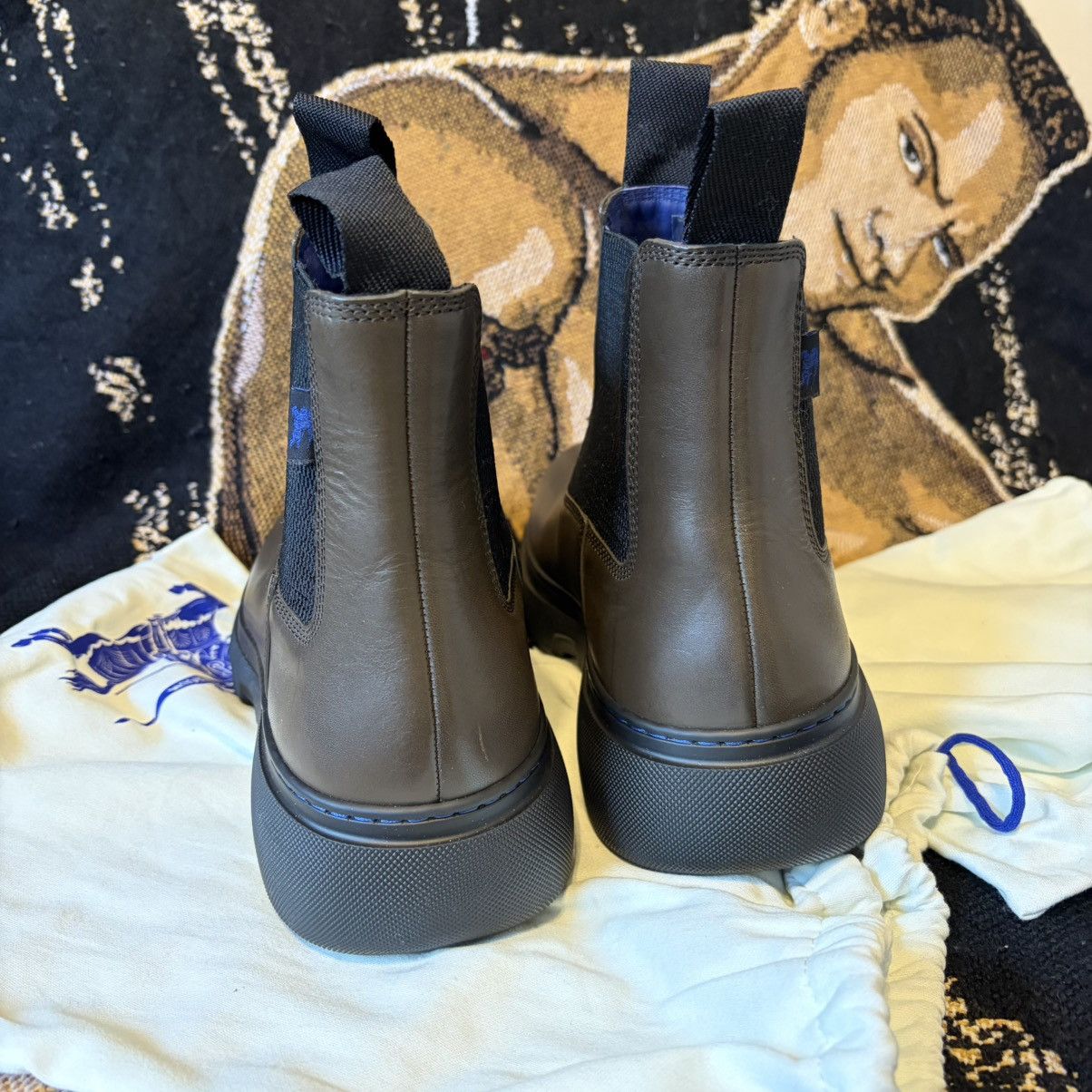 Burberry Leather Creeper Low Chelsea Boots Size US 9.5 / EU 42-43 - 4 Thumbnail