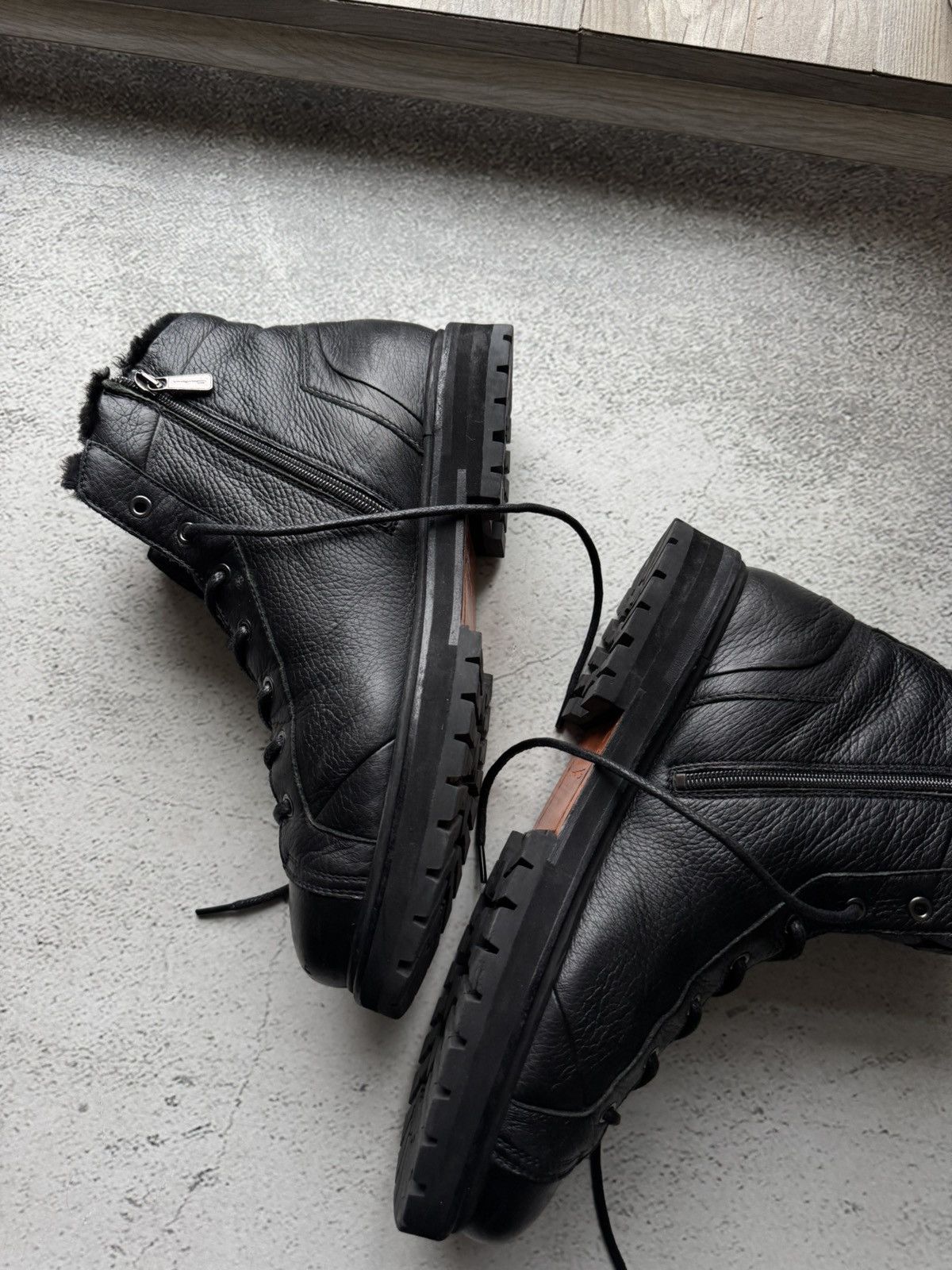 Santoni Santoni St Moritz Luxury Italy Winter Leather Black Boots Size US 11 / EU 44 - 9 Thumbnail