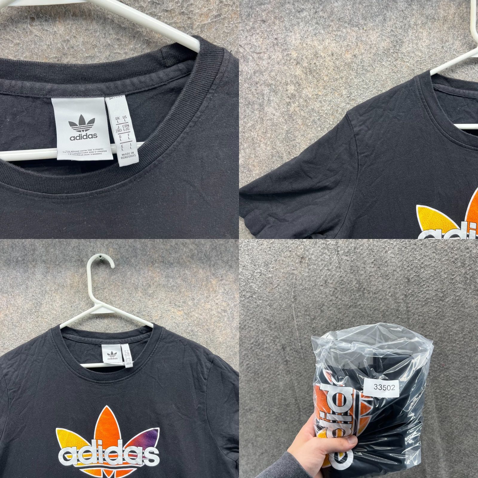 Adidas Adidas Shirt Mens Large Black Crewneck Big Trefoil Logo Cotton Casual Tee Size US L / EU 52-54 / 3 - 8 Thumbnail