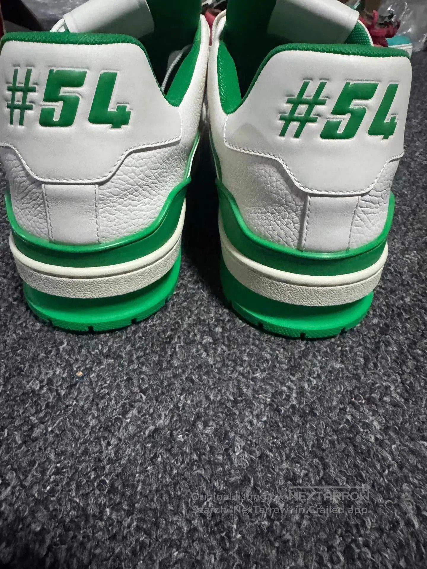 Louis Vuitton White Low-Top Sneakers with Green Accents. Size US 11 / EU 44 - 3 Thumbnail