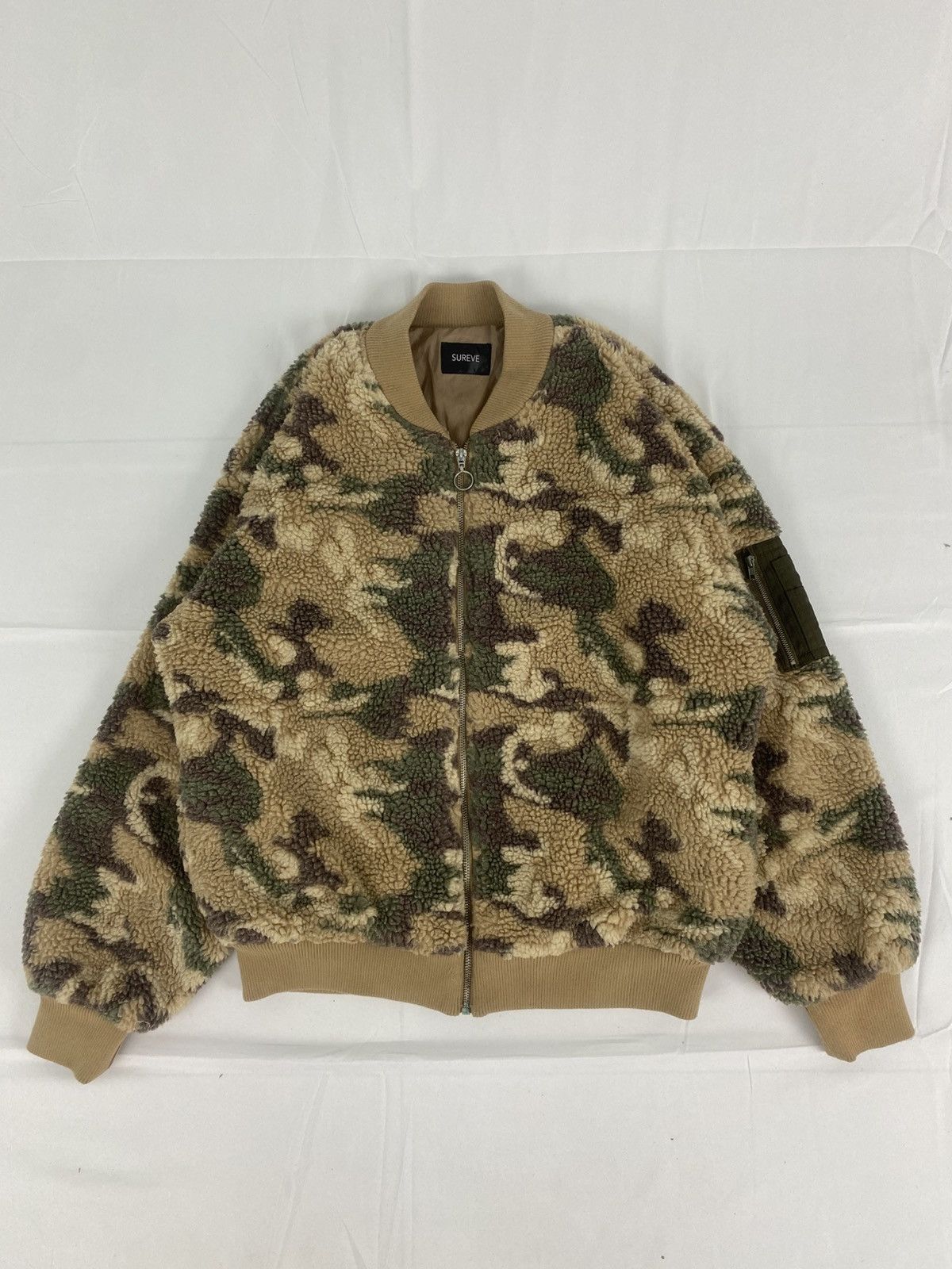 Japanese Brand Sureve Japan Camo Bomber fleece jacket Size US M / EU 48-50 / 2 - 1 Thumbnail