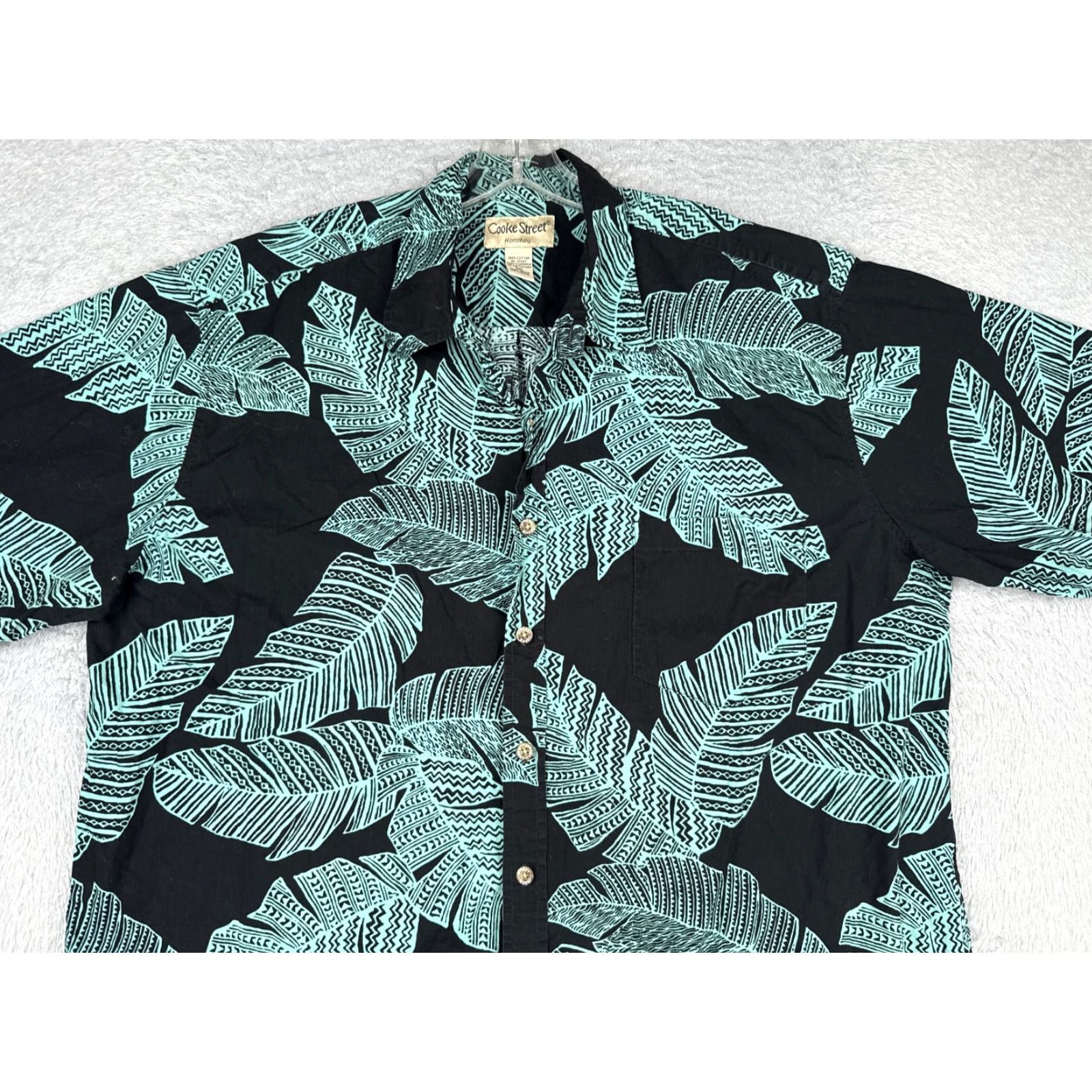 Vintage Cooke Street Shirt Men 2XL XXL Black Palm Leaf Hawaiian Button Up Cotton Casual Shirt Size US XXL / EU 58 / 5 - 4 Thumbnail