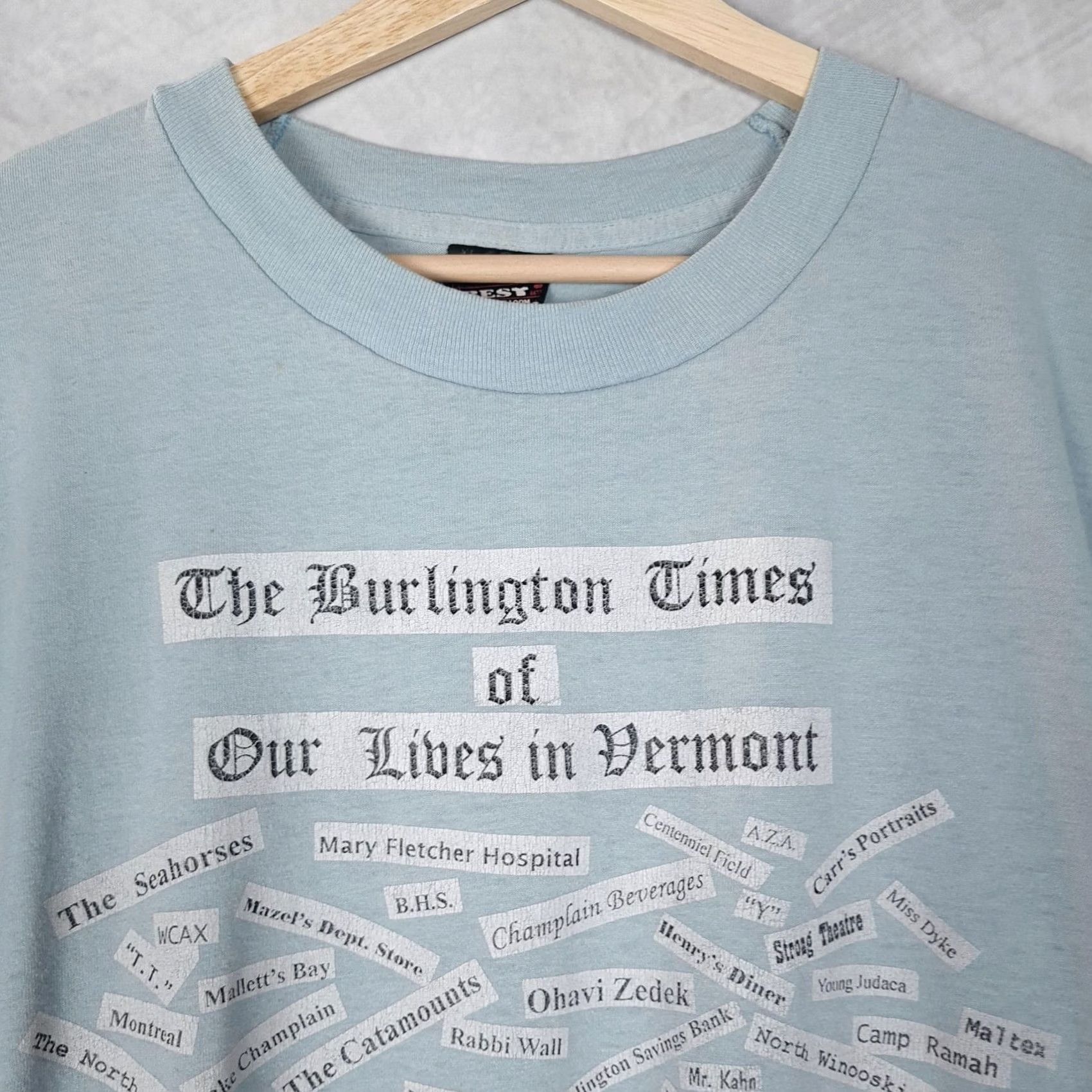 Fruit Of The Loom VINTAGE Burlington Times Shirt Mens Large Vermont Fruit of the Loom 90s USA Size US L / EU 52-54 / 3 - 2 Thumbnail