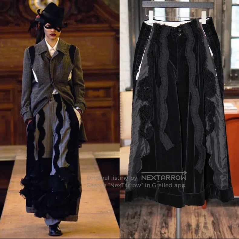 Comme des Garcons Comme Des Garcons size XS Super Heavy Velvet Wide-leg Trou Size 23" - 1 Thumbnail