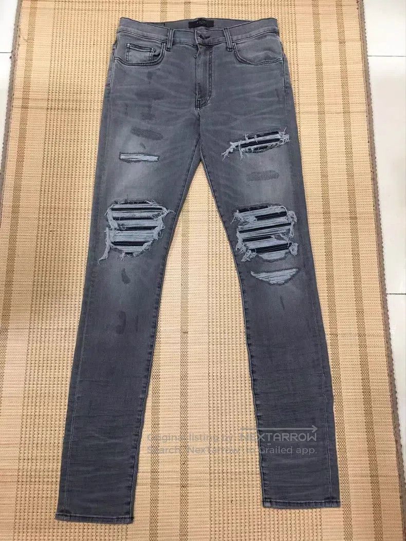 Amiri Size 31 Mx1 gray split leather jeans