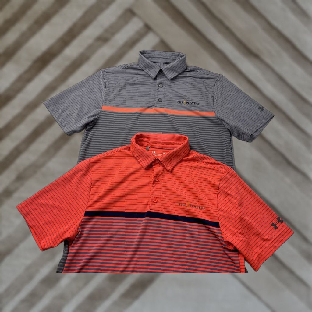 Under Armour Under Armour Golf Polo Shirt Striped Mens Small Polo Shirts HeatGear Regular Fit Multicolor Short Sleeve Breathable Casual Sports 90s? Size US S / EU 44-46 / 1 - 1 Thumbnail