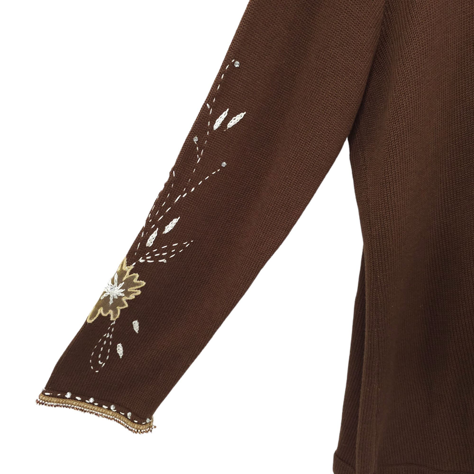 Other Sweater Sweater Embroidered Beaded Cowl Neck Cardigan Womens Size XL / US 12-14 / IT 48-50 - 16 Thumbnail