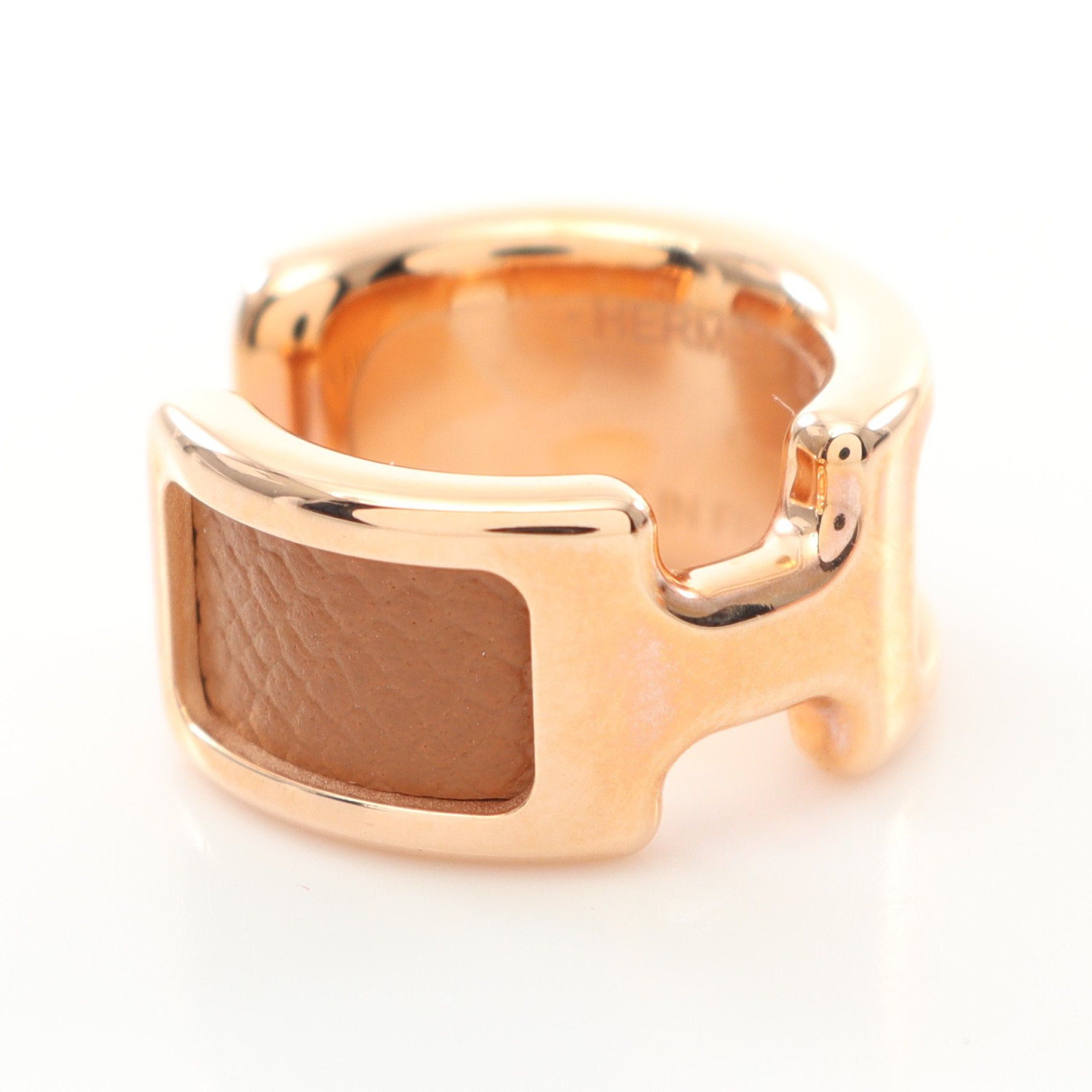 Hermes Hermes Olymp Pm Ear Cuff Gp Leather Pink Gold Brown Size ONE SIZE - 1 Thumbnail