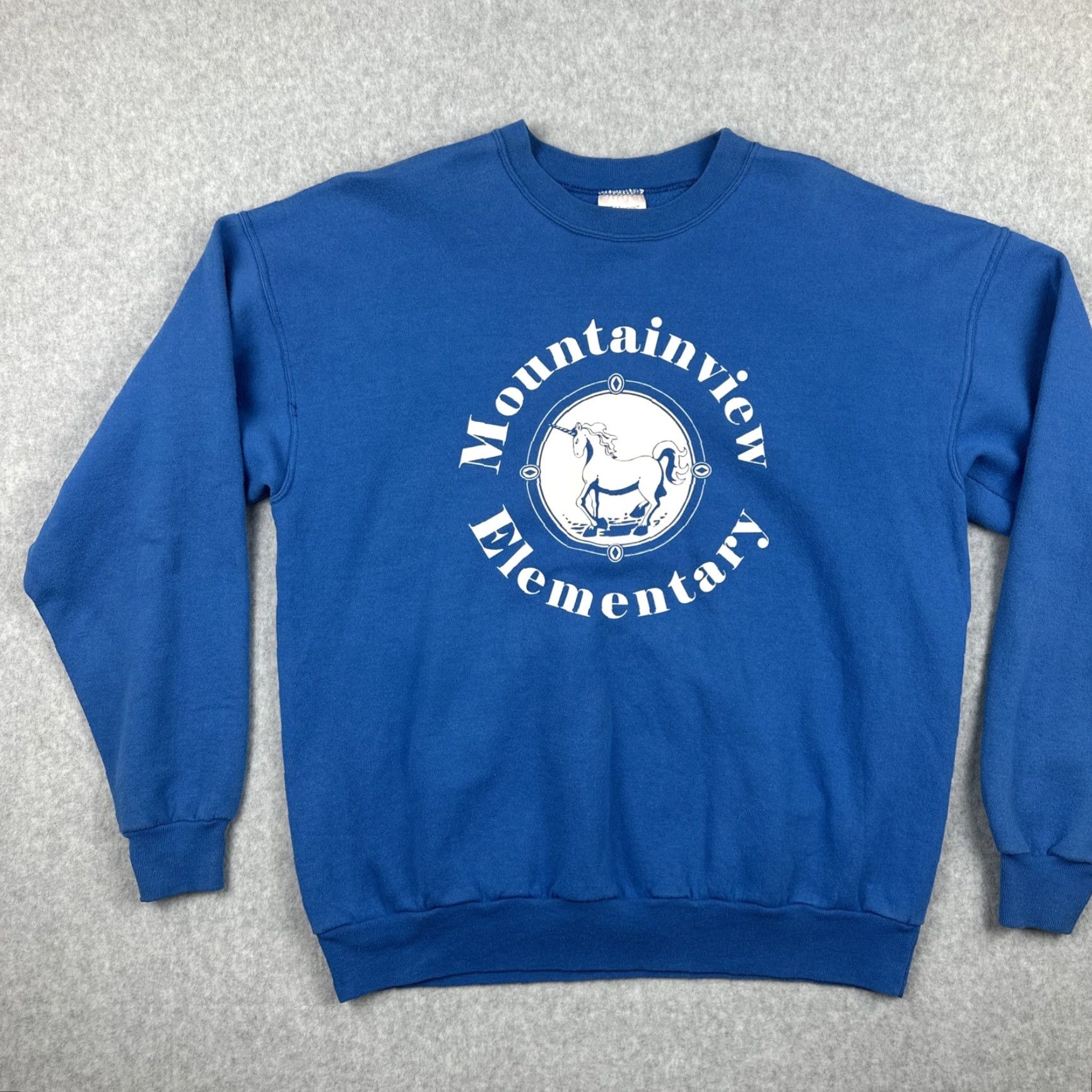 Hanes VINTAGE Hanes Sweatshirt Crew Neck Blue Large 90s USA Mens L Casual Pullover Size US L / EU 52-54 / 3 - 3 Thumbnail