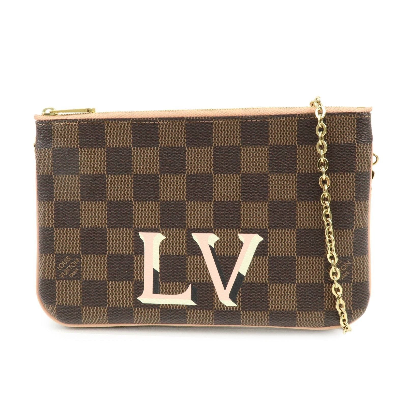 Louis Vuitton Louis Vuitton Damier Ebene Pochette Double Zip Size ONE SIZE - 1 Thumbnail