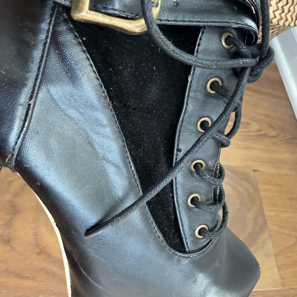 Other Gothic Babe Gothic Punk Bone Heel Boots Black $184 38 Size US 8 / IT 38 - 14 Thumbnail