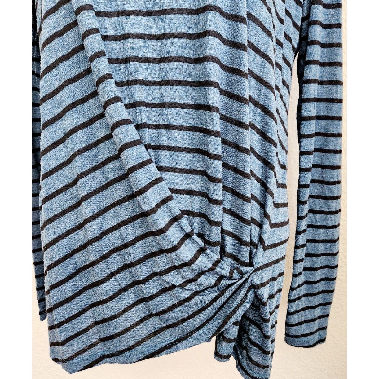 Other Stateside Blue Black Striped Twisted Hem Round Neck Top M Size M / US 6-8 / IT 42-44 - 2 Thumbnail