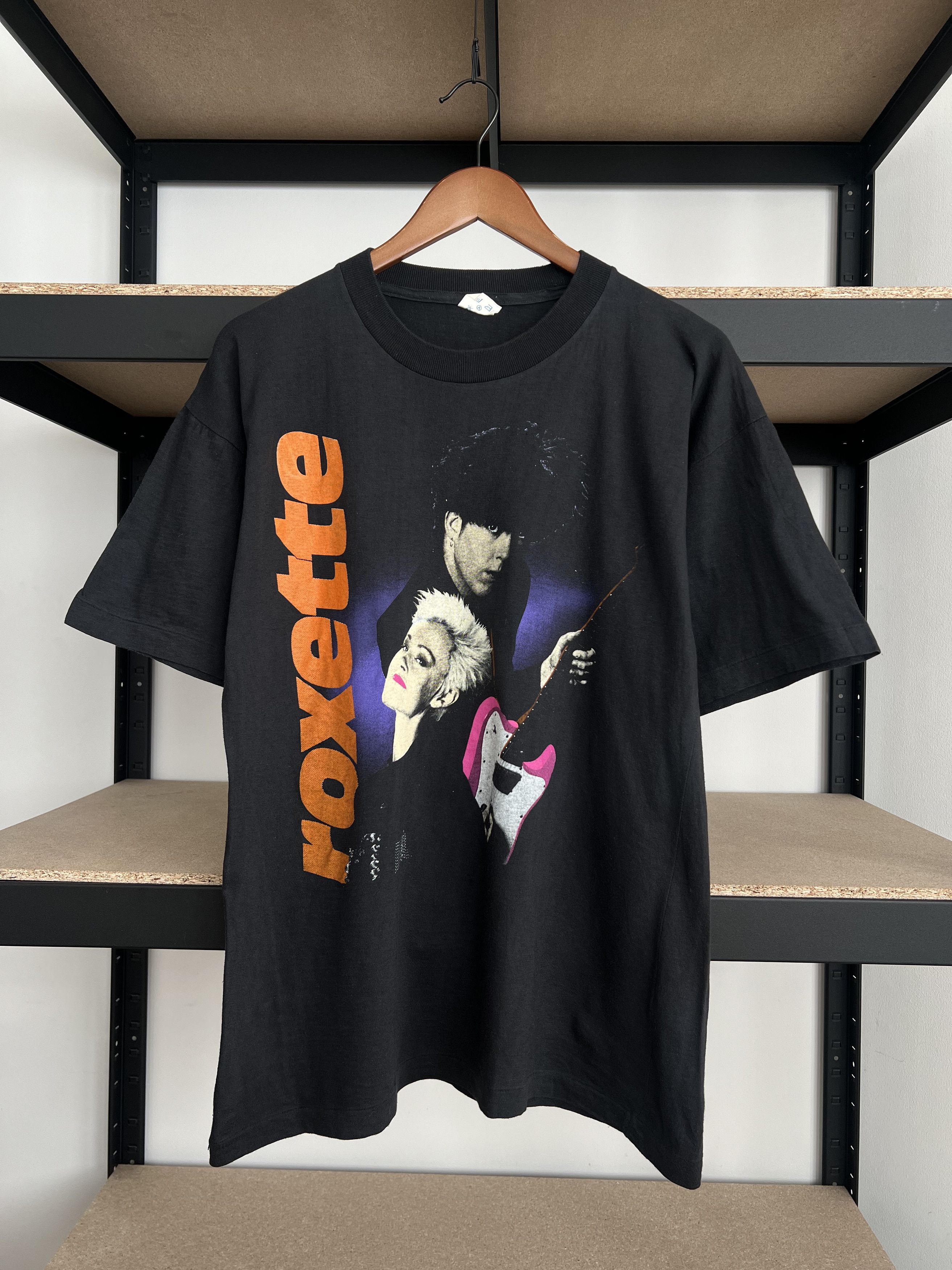 Vintage 90s Roxette Pop Rock Band Black T-shirt