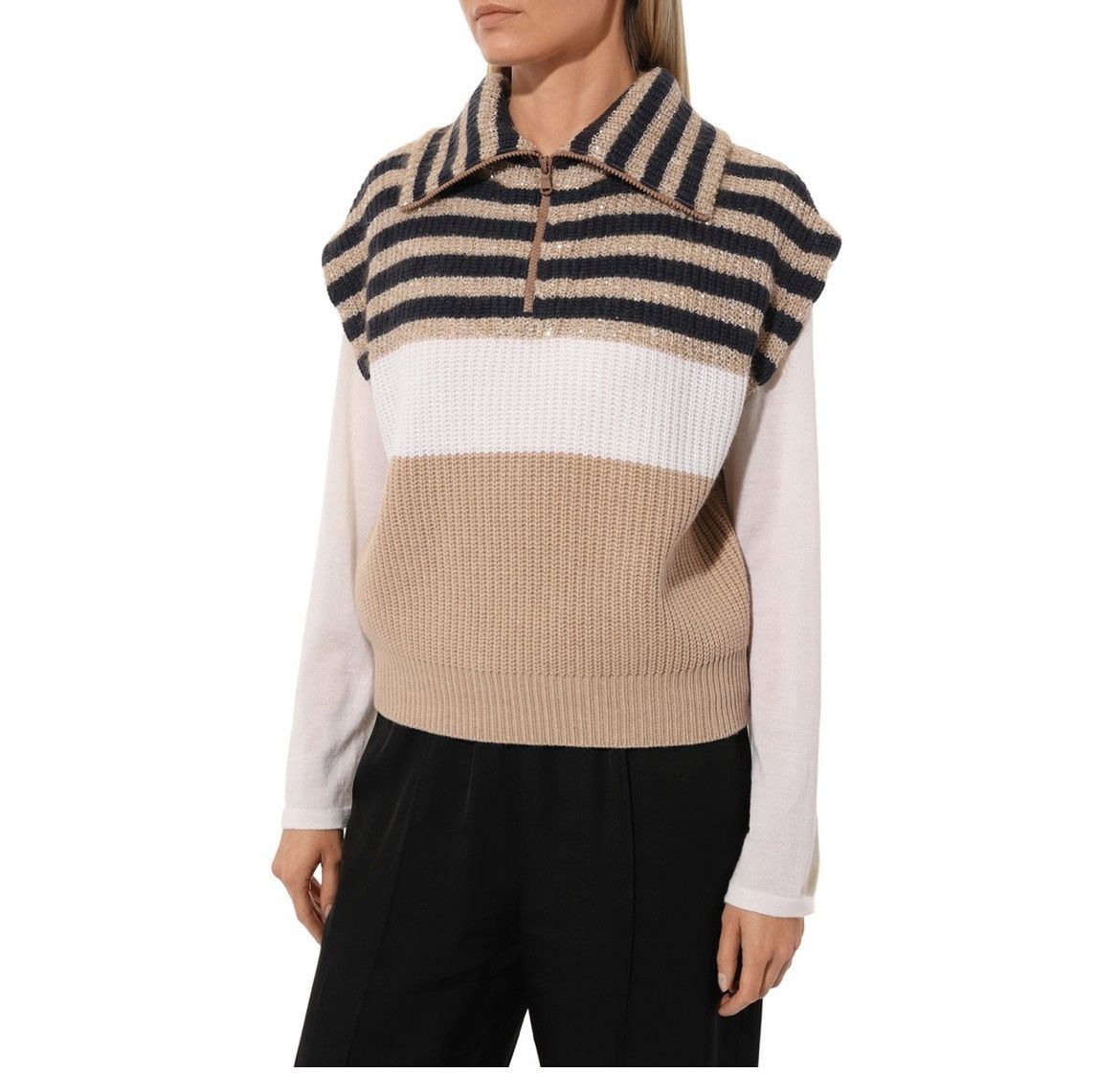 Brunello Cucinelli Brunello Cucinelli Cashmere Sequins Vest Sweater Size S / US 4 / IT 40 - 1 Thumbnail