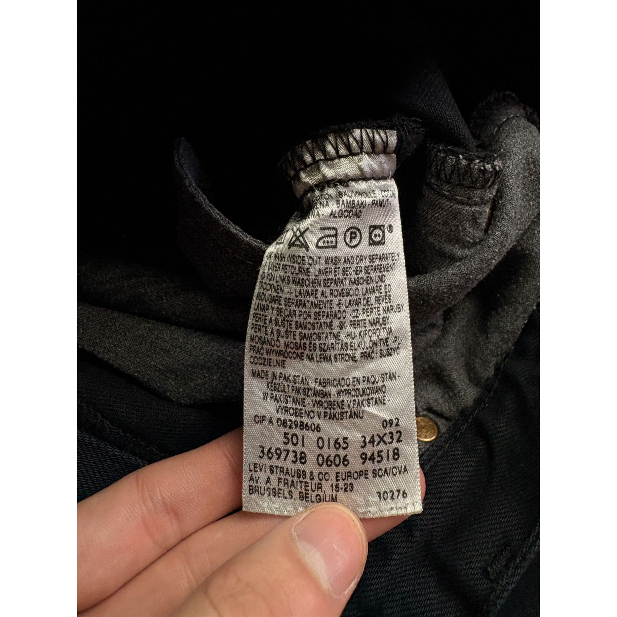 Levi's Levi’s 501 Original Fit Men's Black Jeans W34 L32 Vintage 20 Size US 34 / EU 50 - 9 Thumbnail