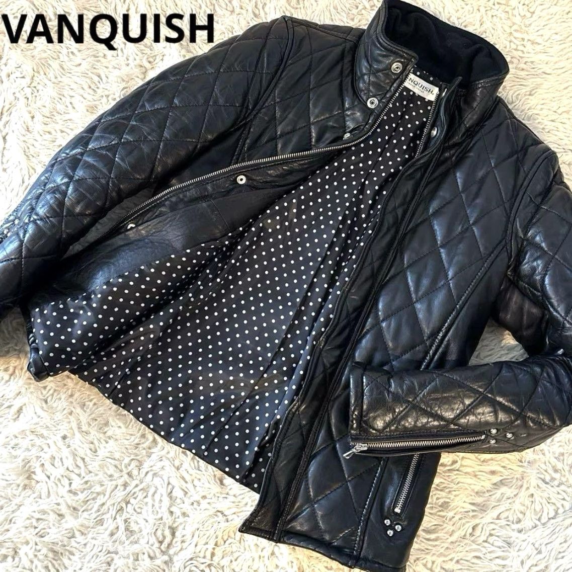 Vintage Vanquish S Sheepskin Quilted Leather Jacket Black Rare Jacket Size US S / EU 44-46 / 1 - 2 Thumbnail