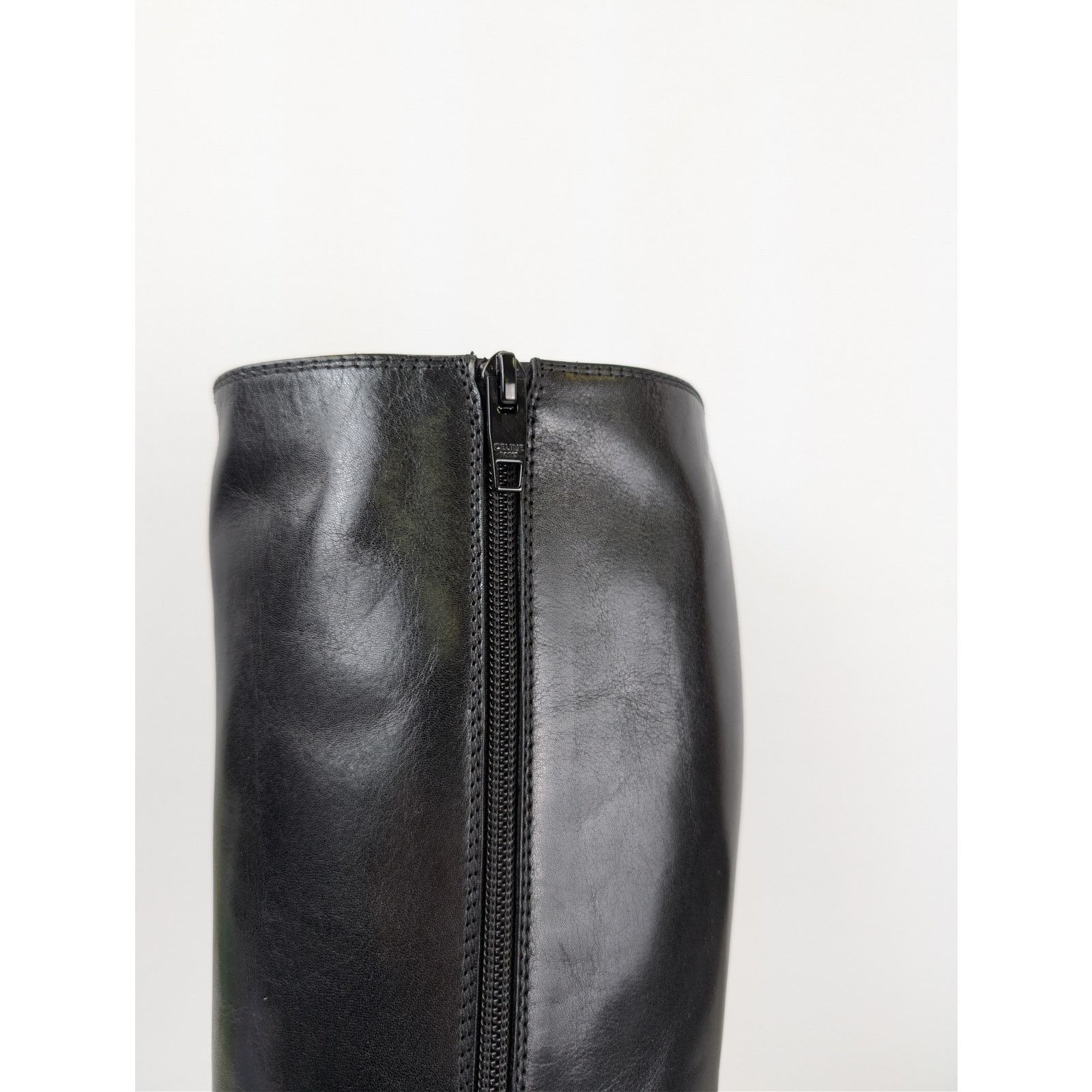 Celine o1rshd1 Bulky Zipped Boots leather with Triomphe signature Size US 9 / IT 39 - 15 Thumbnail