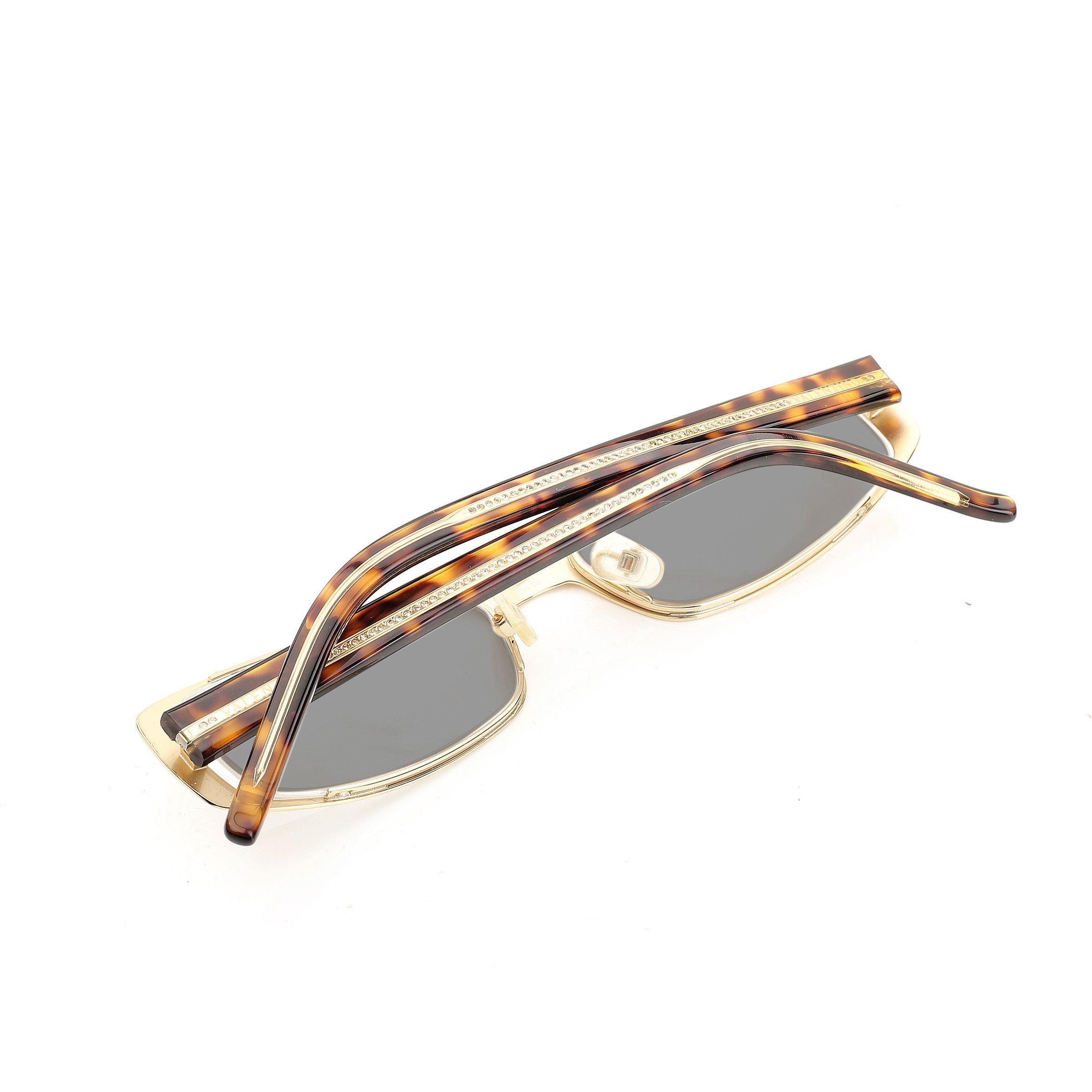 Valentino Valentino '90s Gold & Brown Crystals Metal Sunglasses Size ONE SIZE - 4 Thumbnail