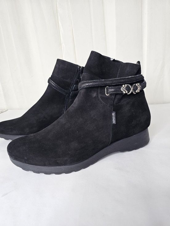Mephisto MEPHISTO Azzura Black Suede Ankle Booties Soft-Air Wedge Size US 10 / IT 40 - 9 Thumbnail