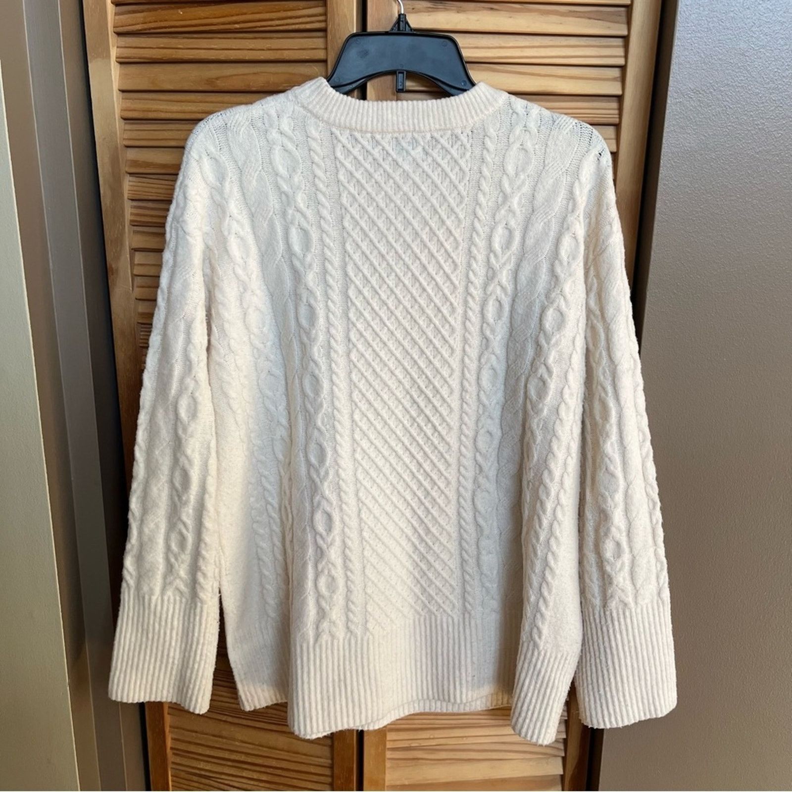 Other A New Day Sweater Size L Oversized Cream Chunky Cable Knit Size L / US 10 / IT 46 - 5 Thumbnail