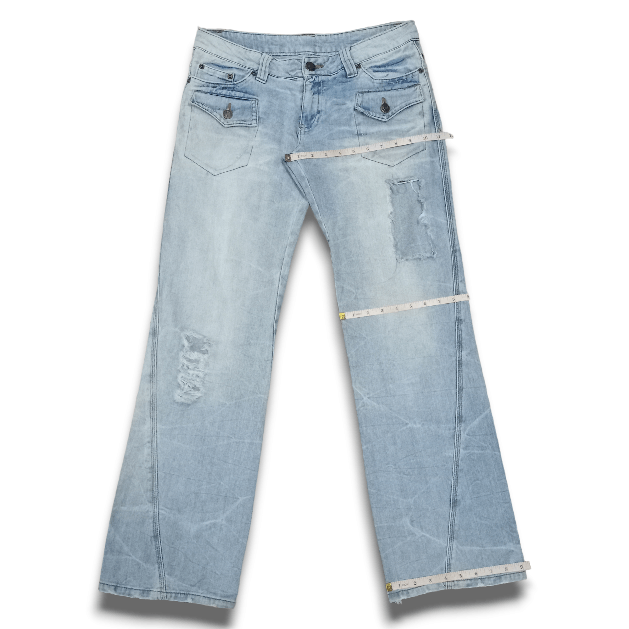 Japanese Brand Vintage Japanese Brand Bush Style Ripped Studded Jeans Size US 31 - 11 Thumbnail