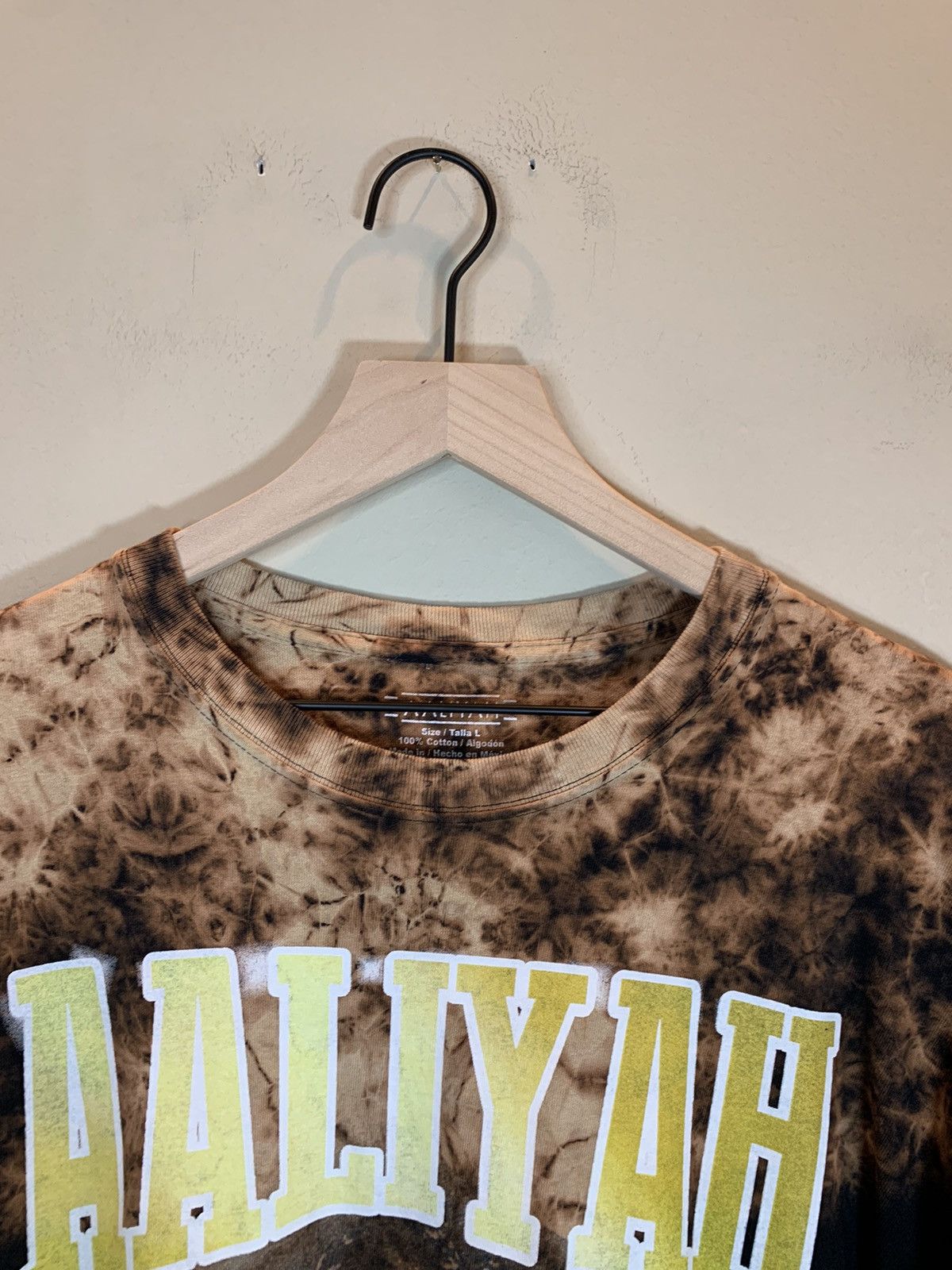 *RARE* Aaliyah Tie-Dye Rap Tee R&B Art Long Sleeve T-Shirt L