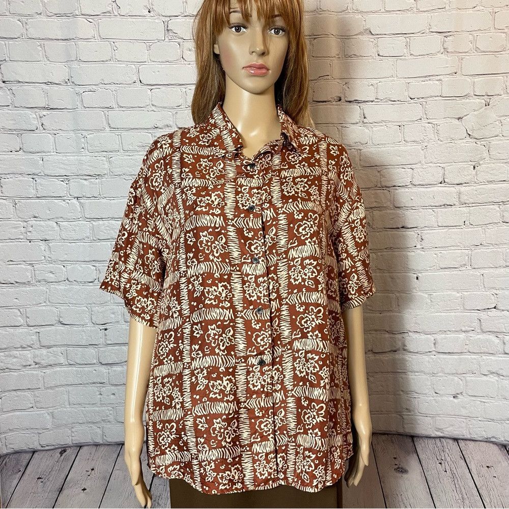 Other Vintage Jonathan Martin 100% Silk Button Short Sleeve Shirt Size M / US 6-8 / IT 42-44 - 1 Thumbnail