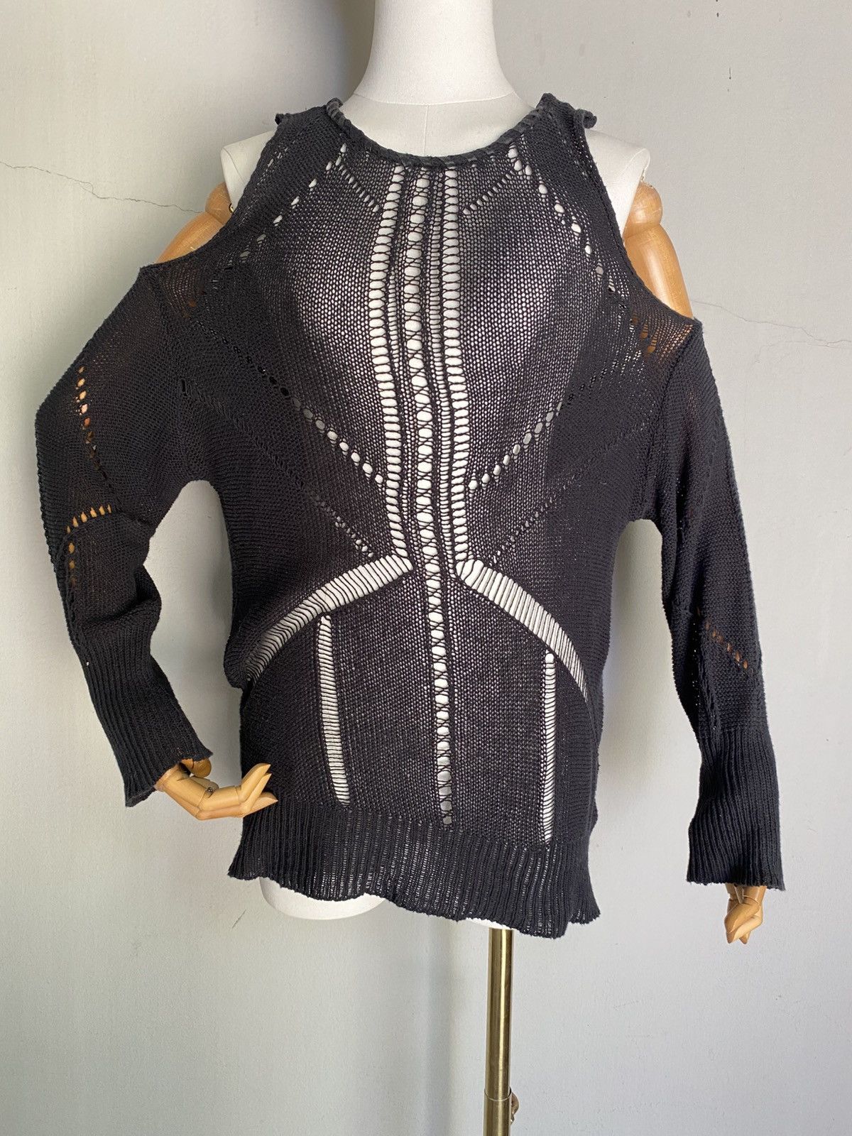 Diesel DIESEL Black Knit Cold-Shoulder Top Size M / US 6-8 / IT 42-44 - 13 Thumbnail