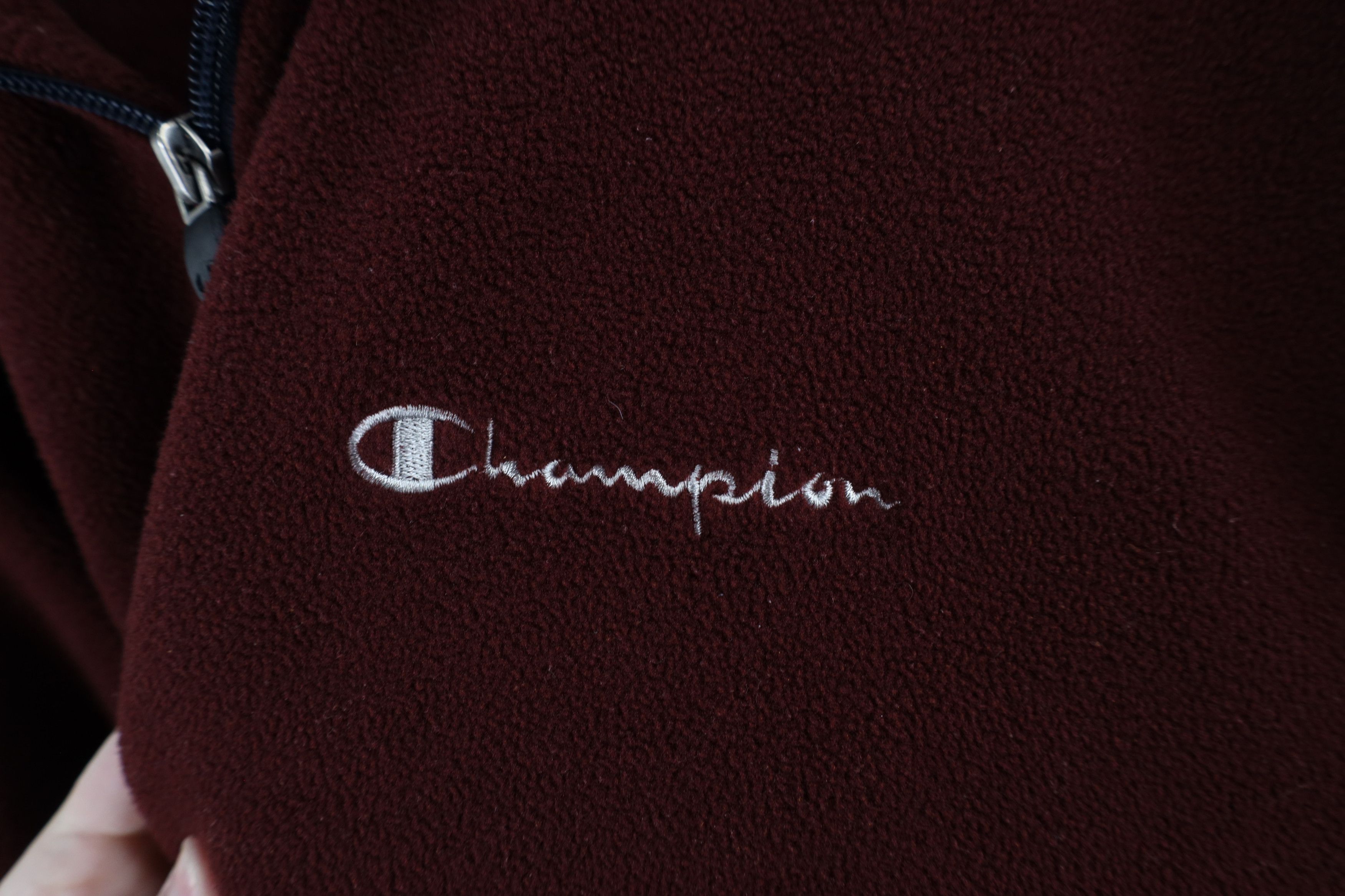 Champion × Vintage Vintage 90s Champion Heavyweight Half Zip Fleece Sweater Red Size US XL / EU 56 / 4 - 4 Thumbnail