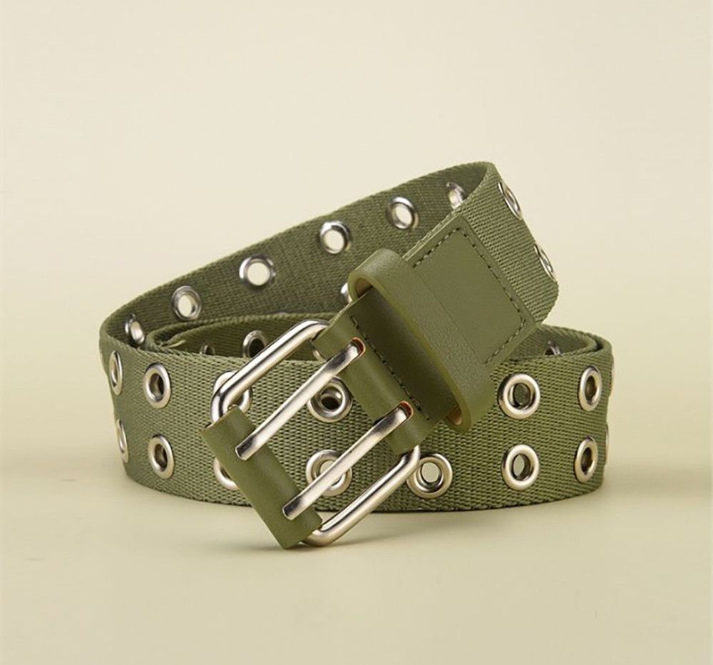 Japanese Brand Canvas Double Row Pin Buckle Belt Size ONE SIZE - 1 Thumbnail