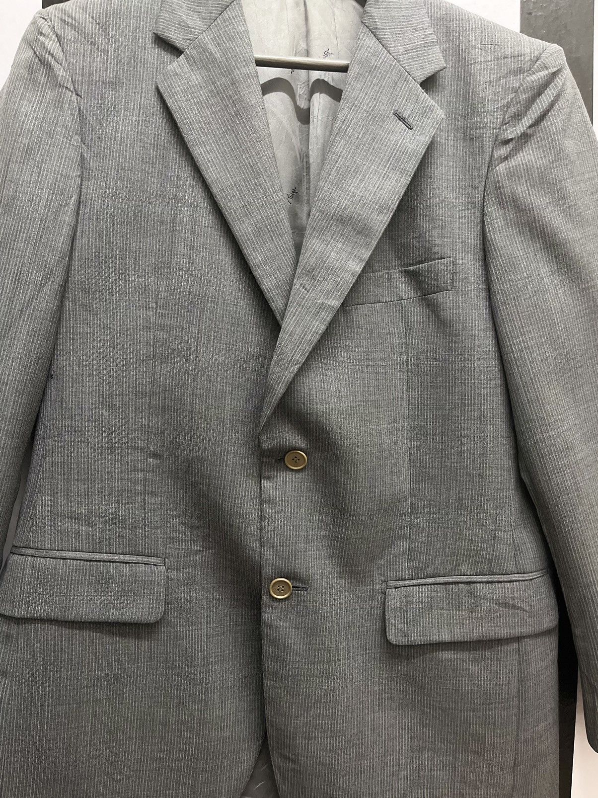 Yves Saint Laurent Yves Saint Laurent Vintage Wool Blazer Size US XL / EU 56 / 4 - 4 Thumbnail